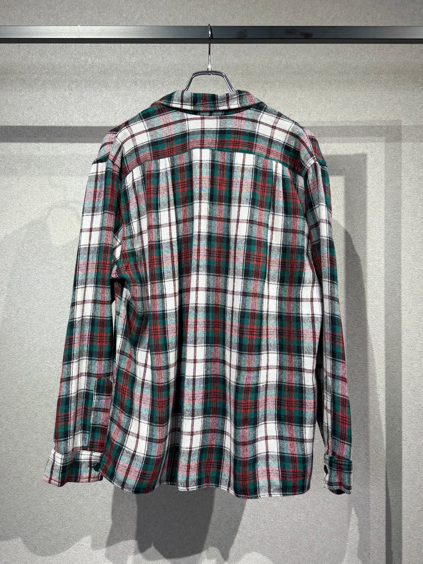 60's〜 VINTAGE open collar wool shirt