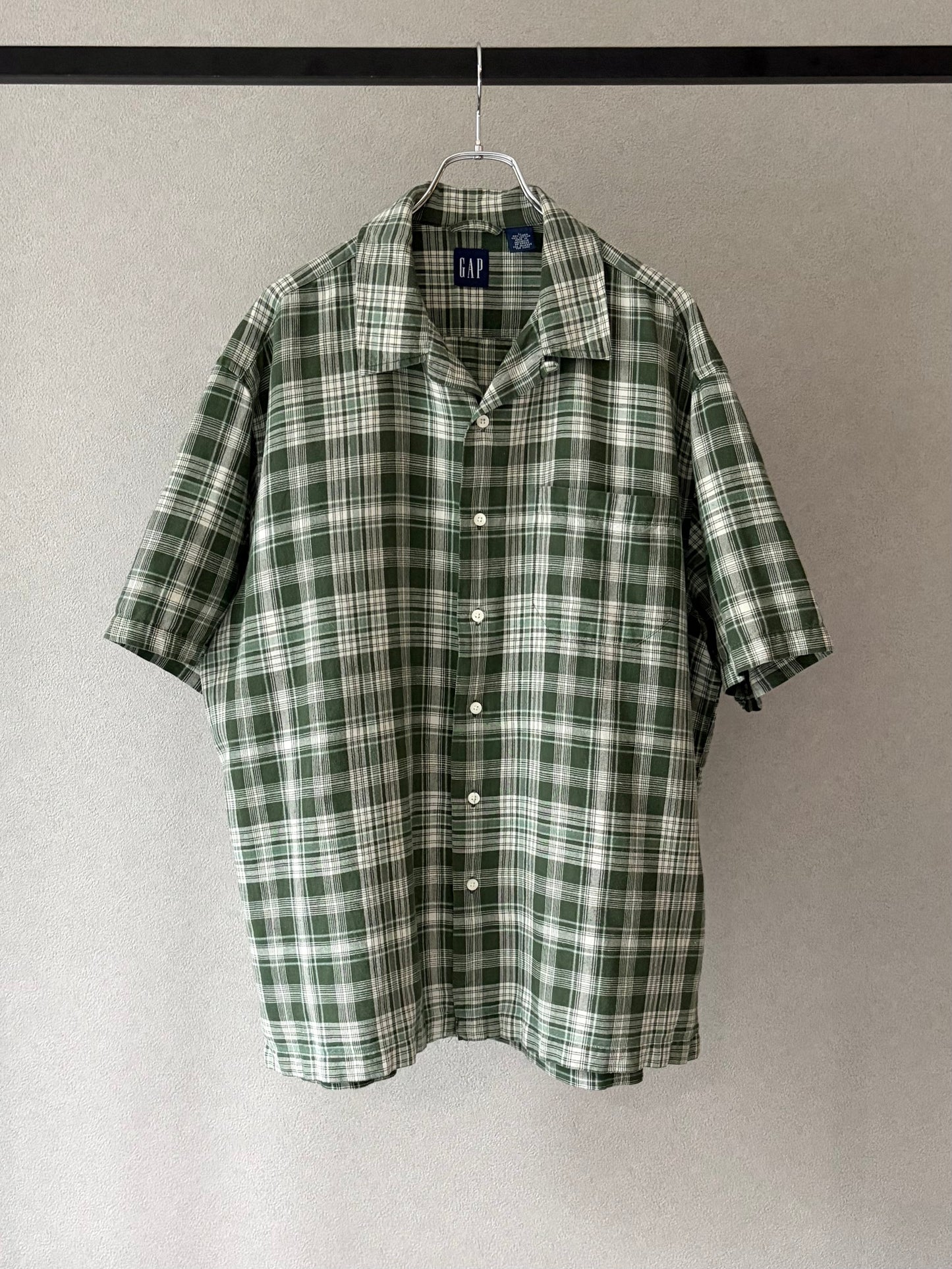 00's GAP linen × cotton open collar shirt