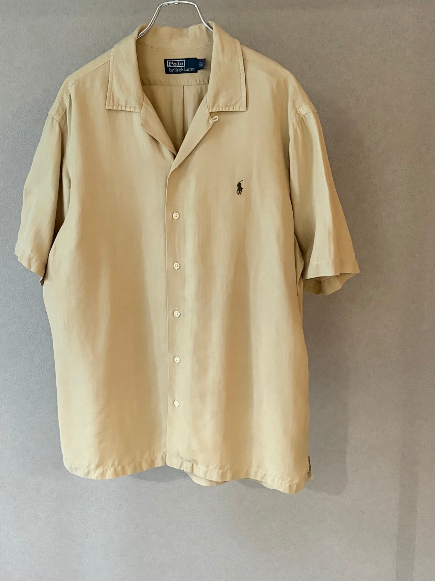 90's Polo Ralph Lauren silk linen open collar shirt