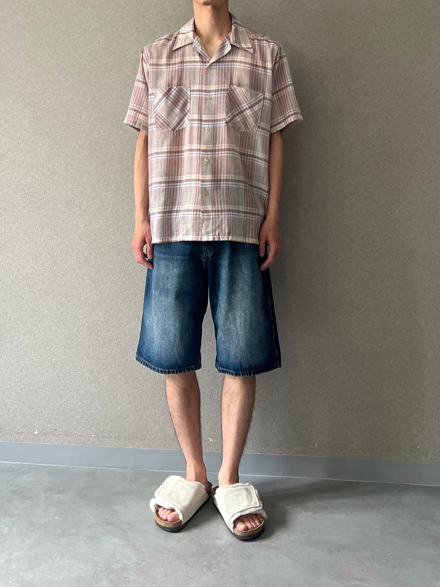70's Bellcraft open collar shirt "Made in USA"
