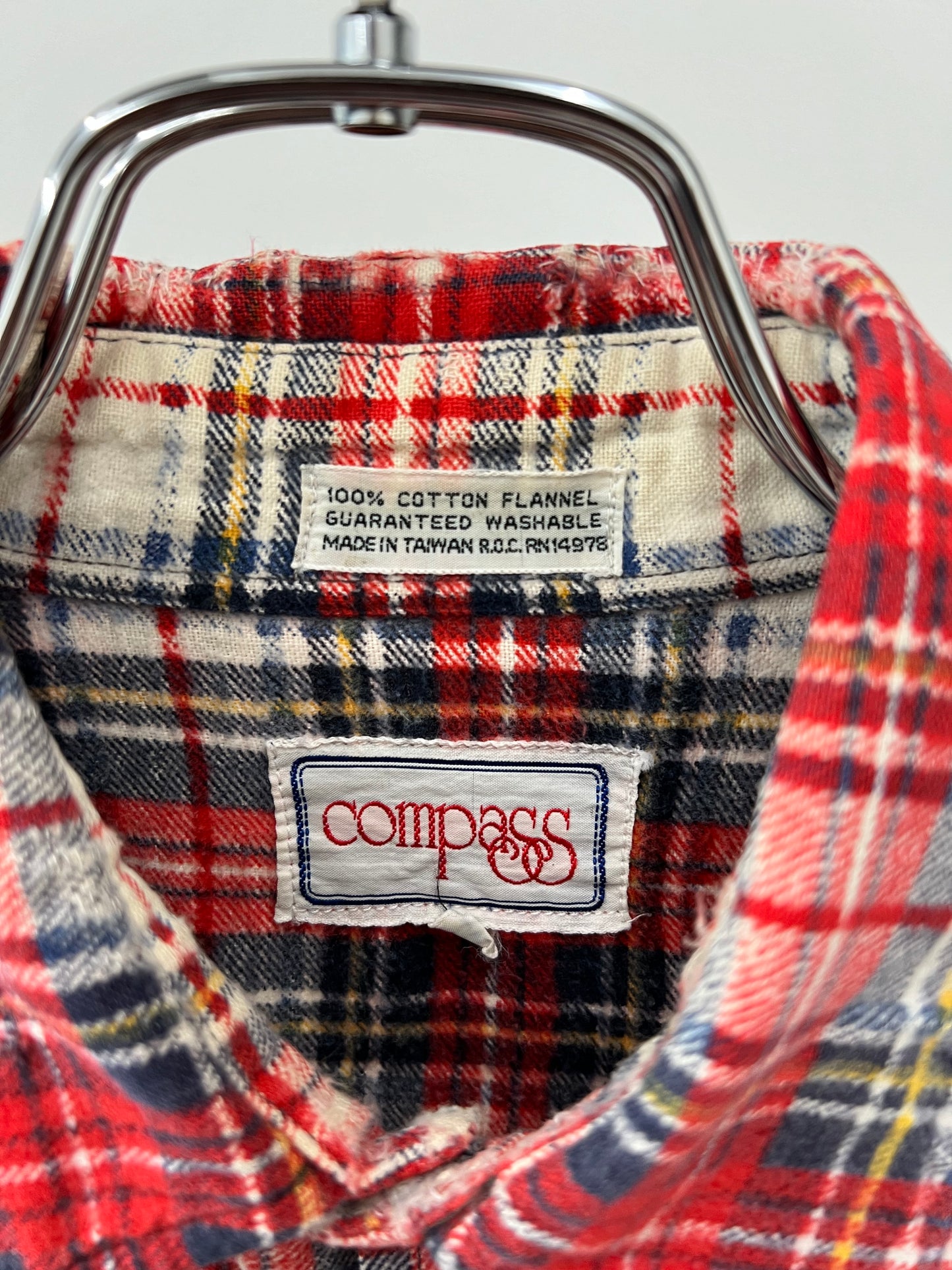 80's compass print flannel shirt