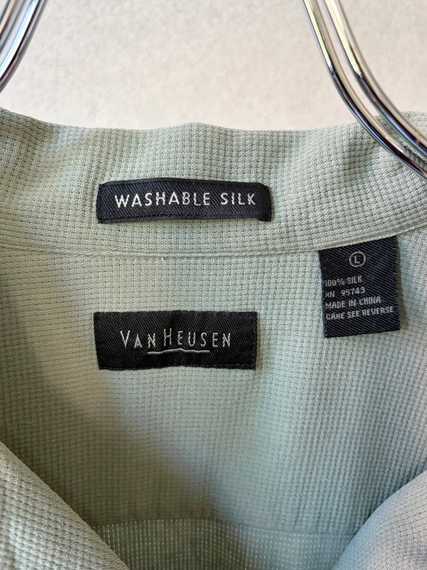 00's VAN HEUSEN open collar silk shirt
