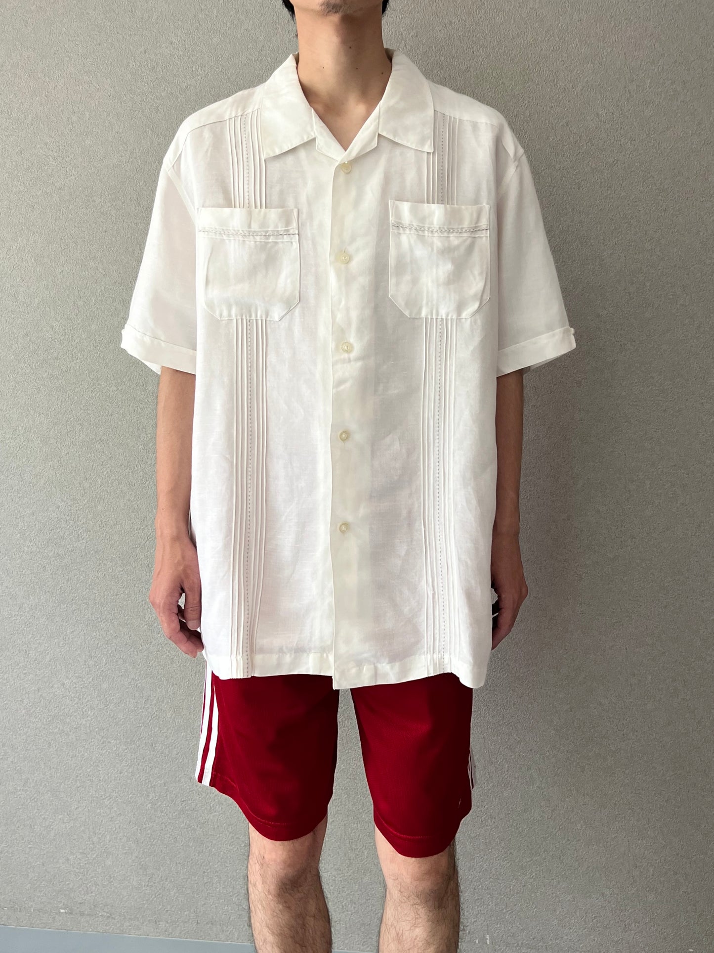 00's CUBAVERA open collar linen shirt