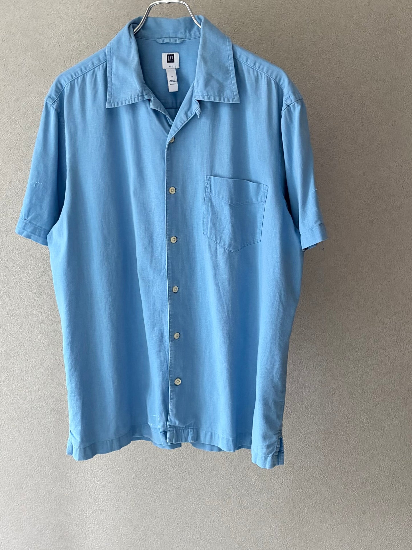 00's GAP open collar linen shirt