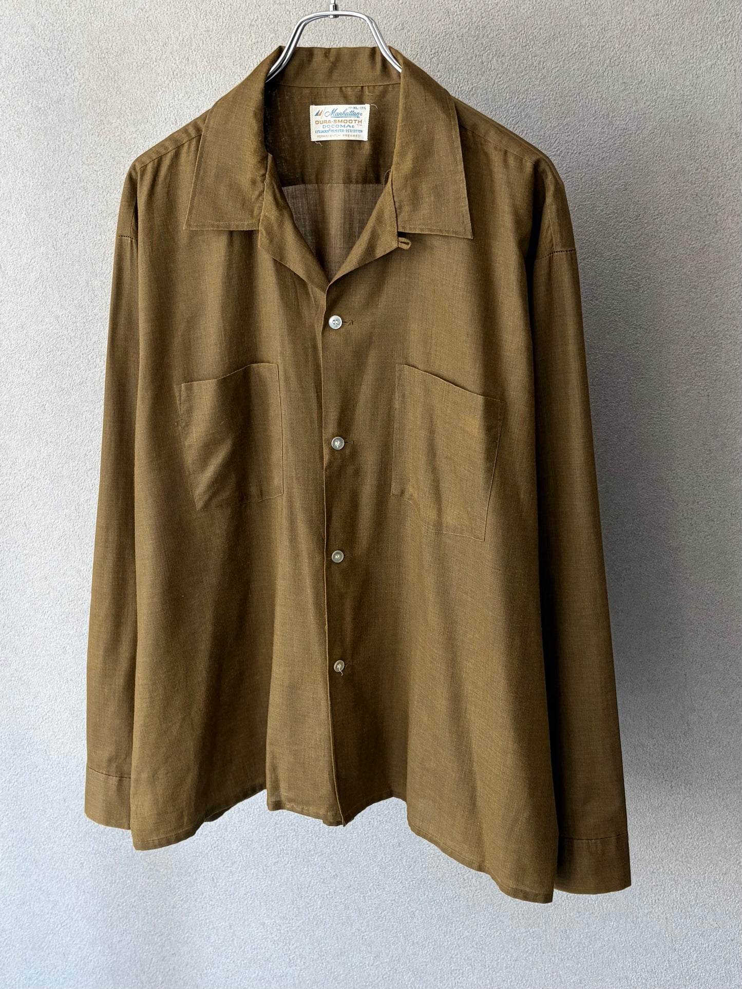 60's VINTAGE open collar shirt