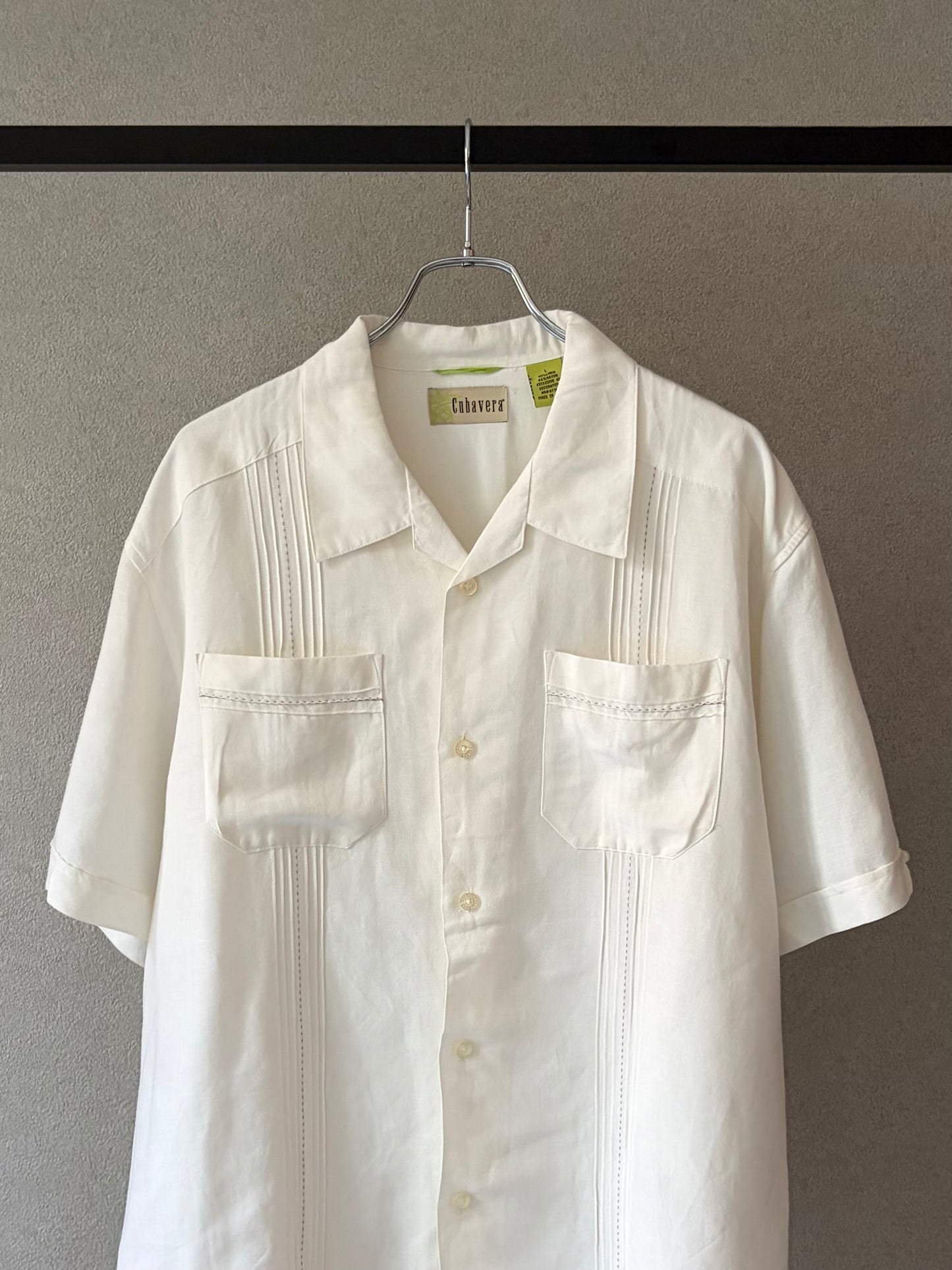 00's CUBAVERA open collar linen shirt