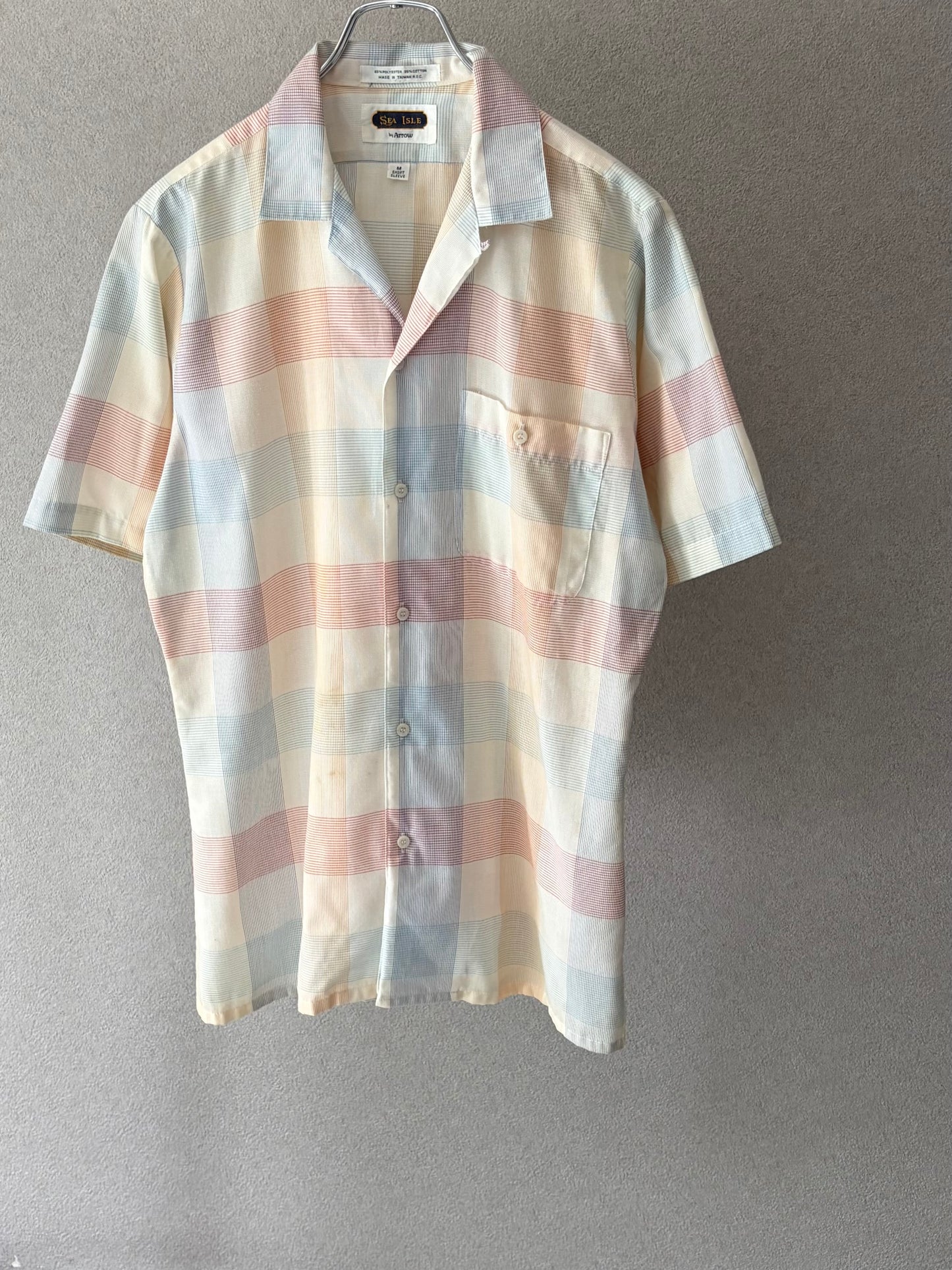 80's ARROW open collar shirt