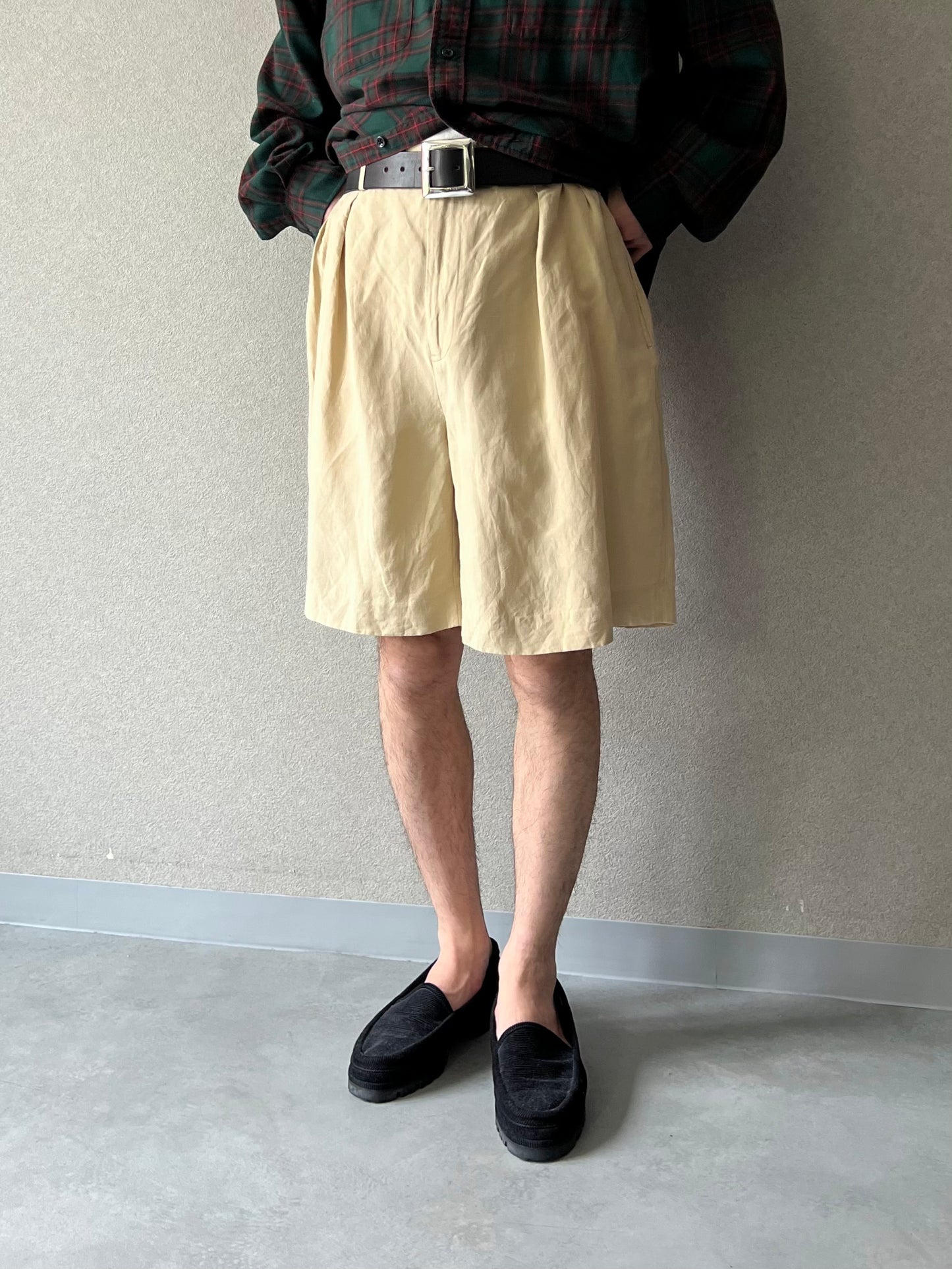 90's Polo Ralph Laure linen×silk shorts