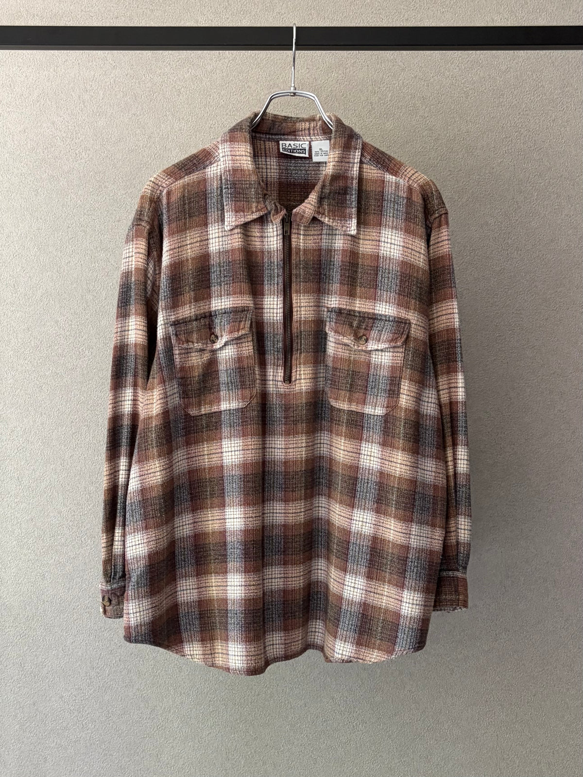 00's BASIC EDITIONS pullover flannel shirt