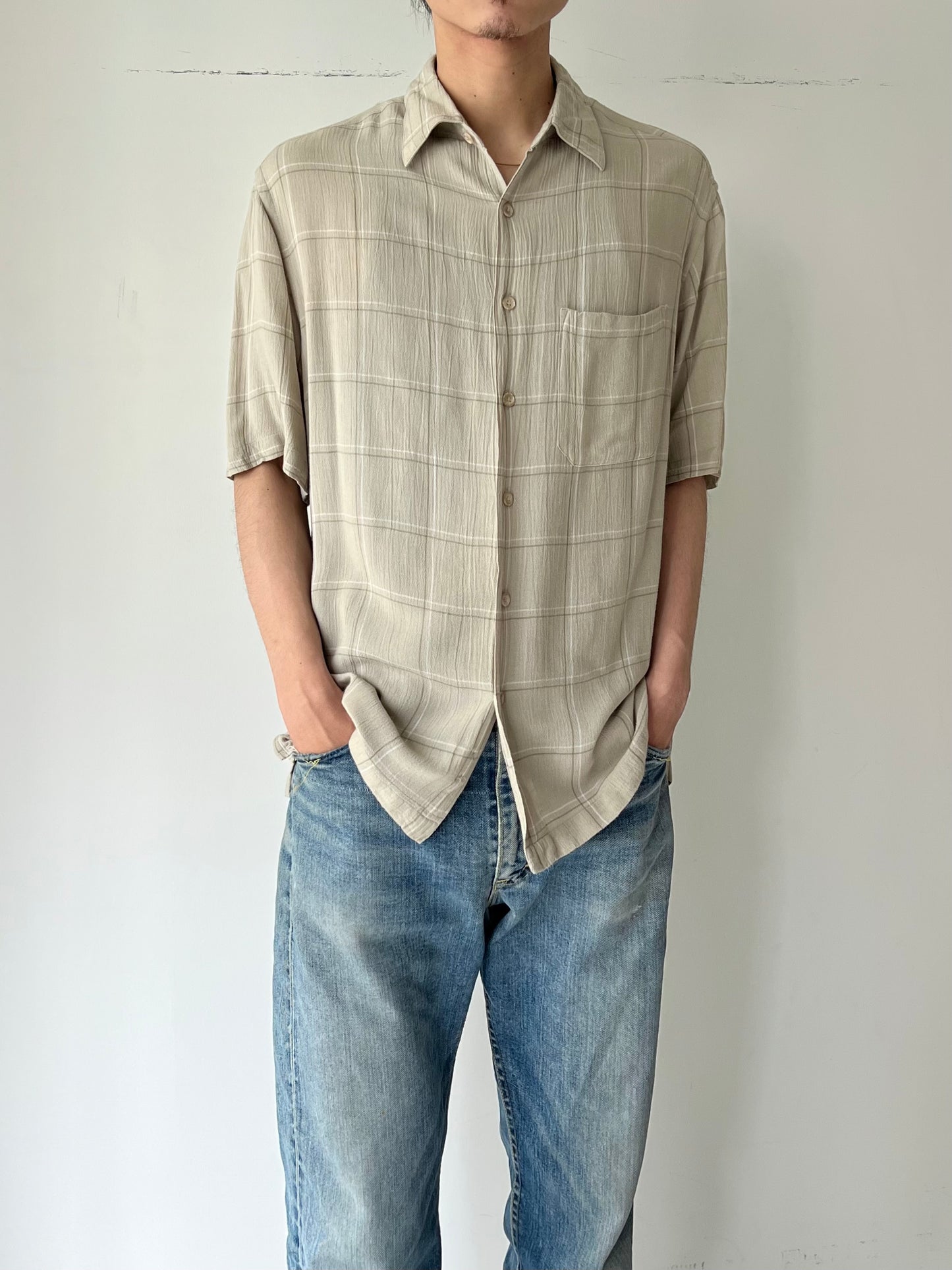 90's PERRY ELLIS rayon shirt