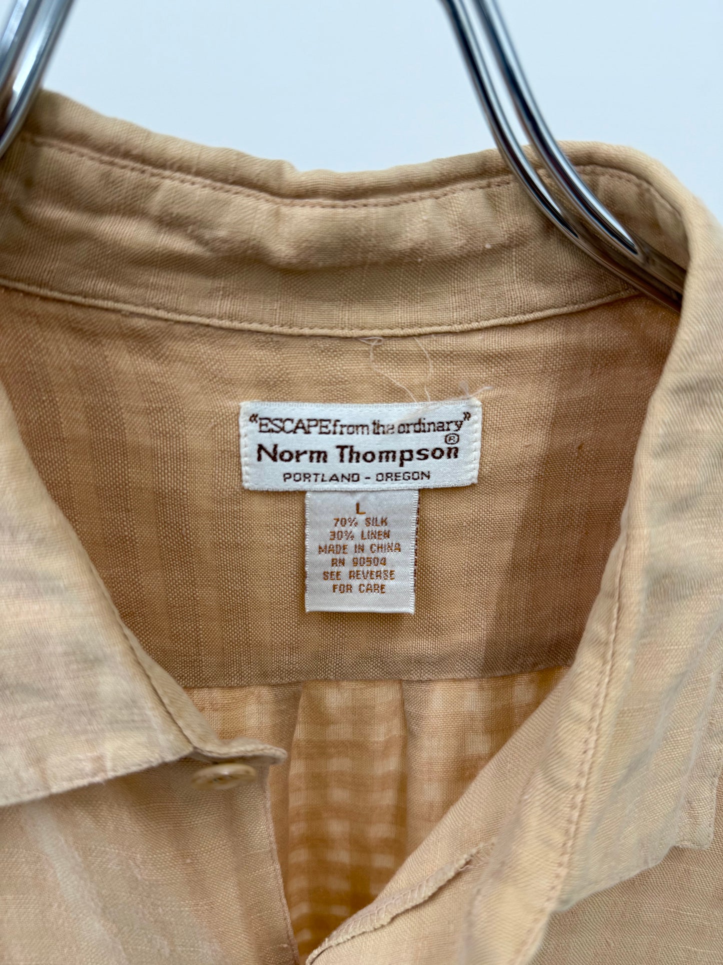 90's Norm Thompson silk × linen shirt