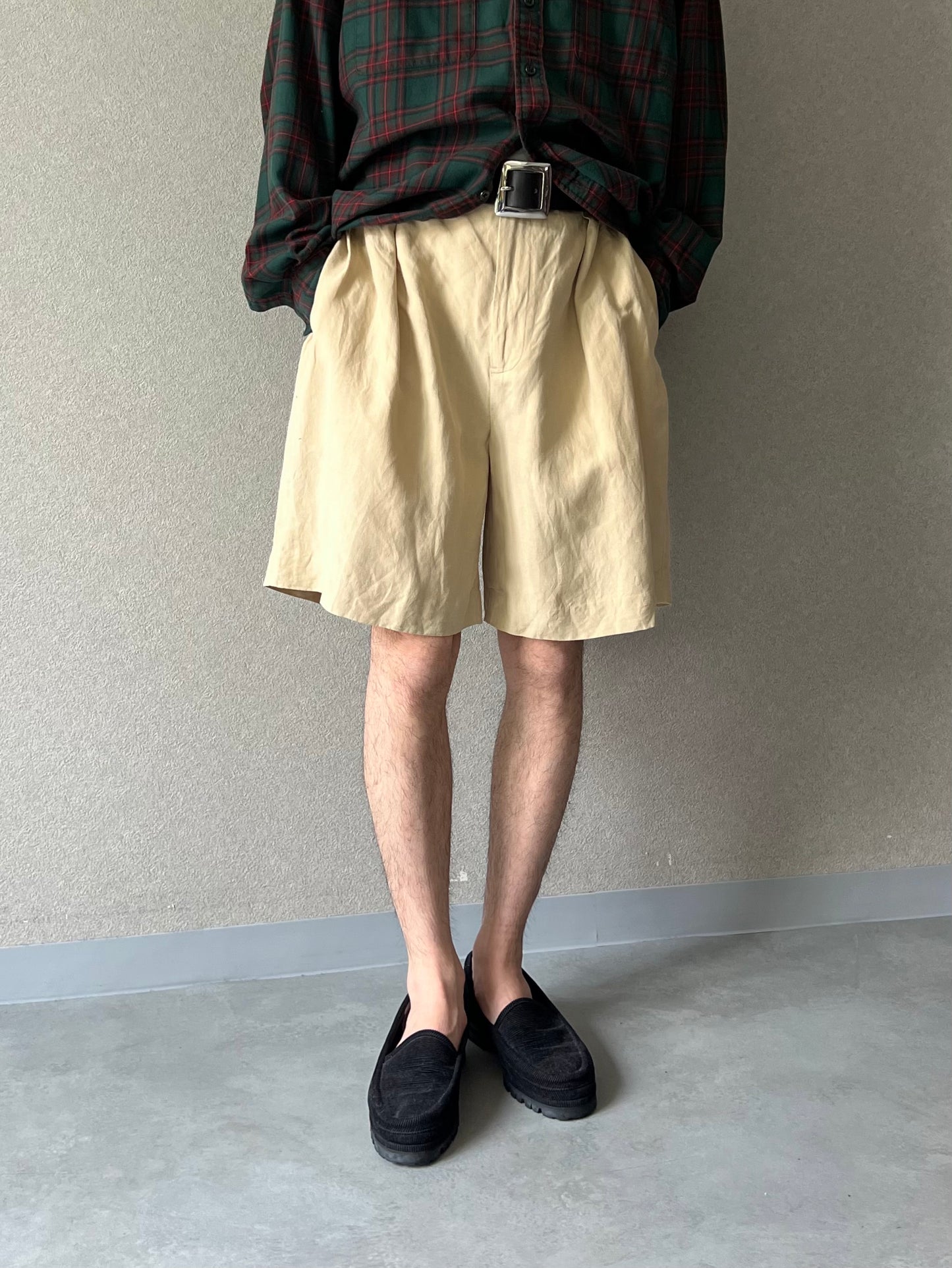 90's Polo Ralph Laure linen×silk shorts