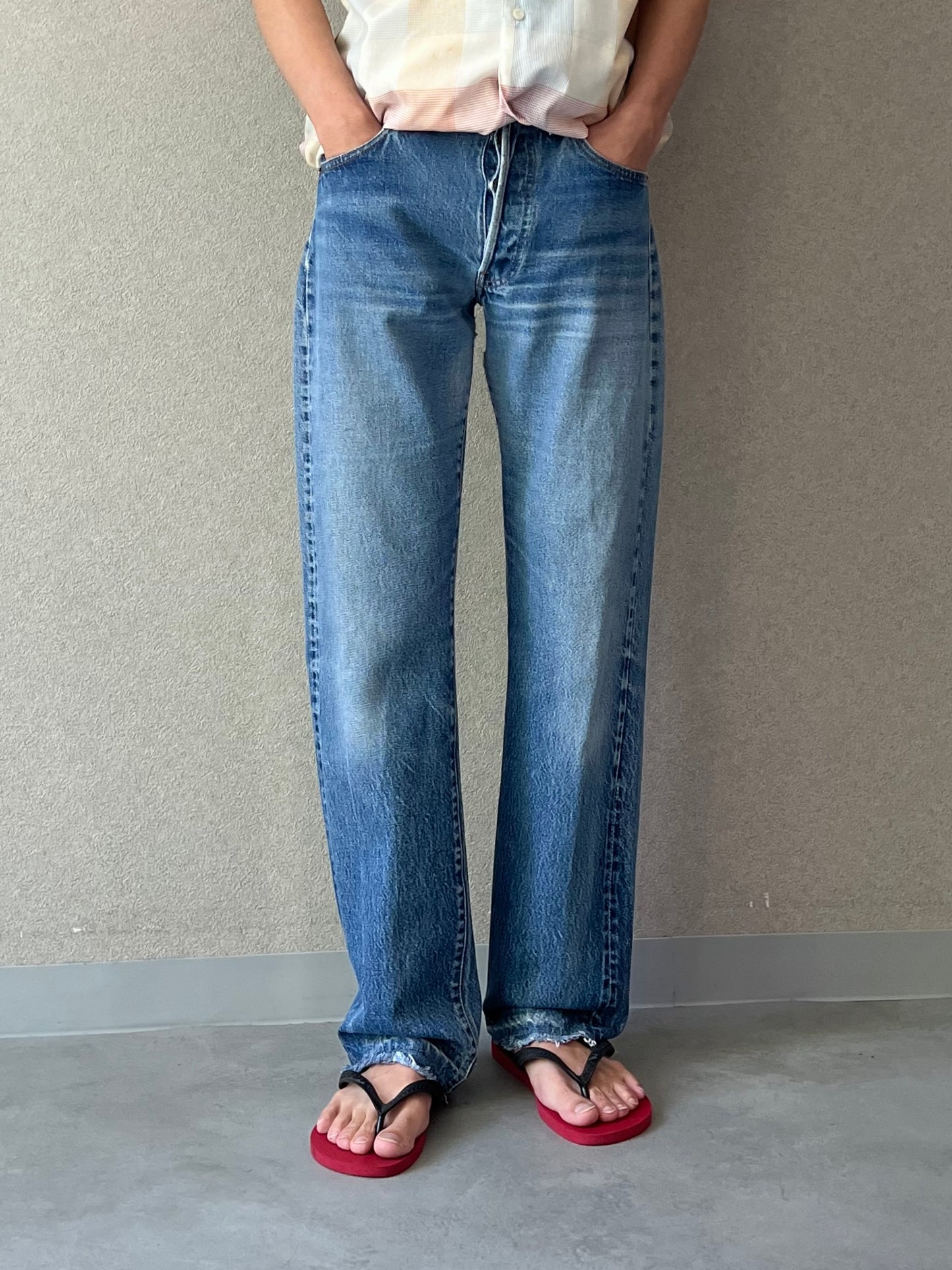 80's Levi’s 501 denim pants "RED LINE"
