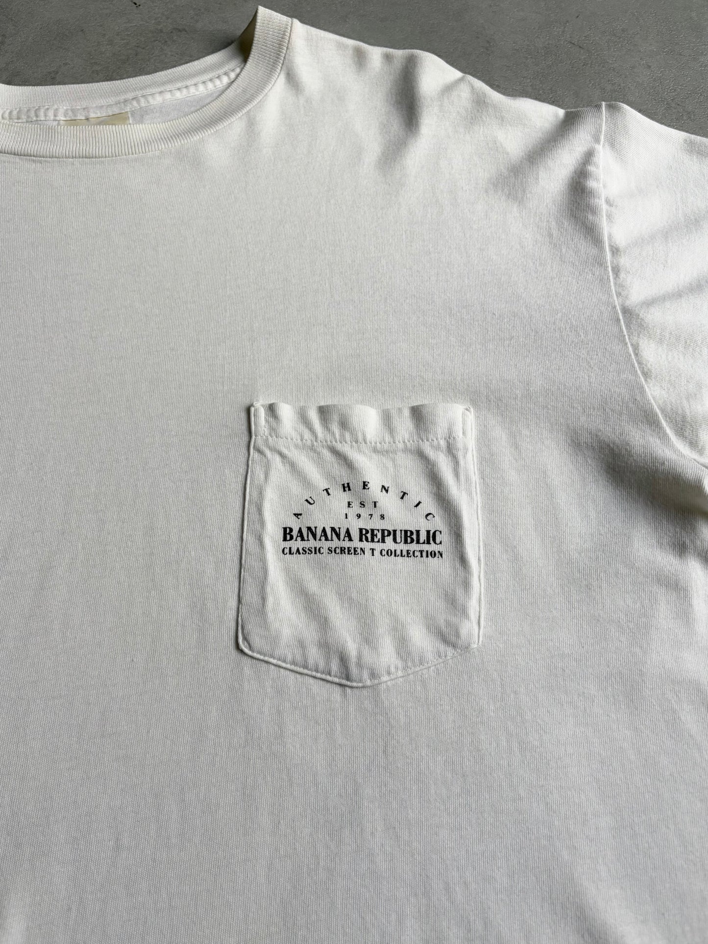 80's〜 BANANA REPUBLIC print t-shirt