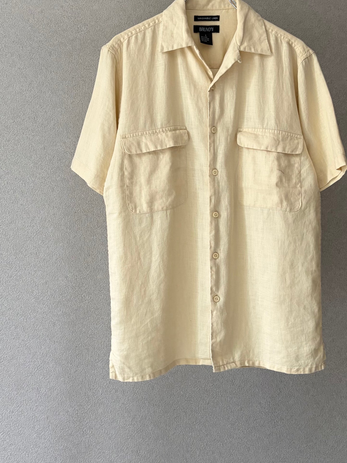 00's BRUNO open collar linen shirt