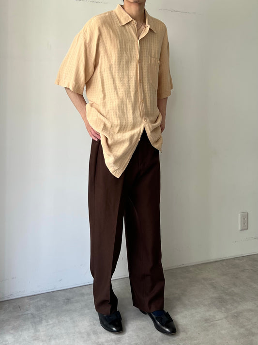 90's Norm Thompson silk × linen shirt