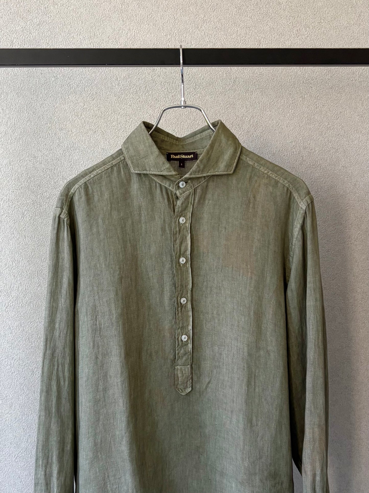 90's Paul Stuart pullover linen shirt "Made in ITALY"