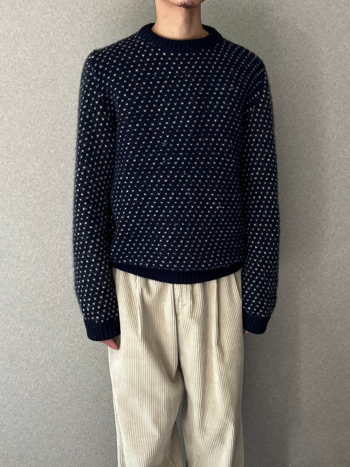 80's AMERICAN EAGLE birds eye knit sweater "Made in USA"