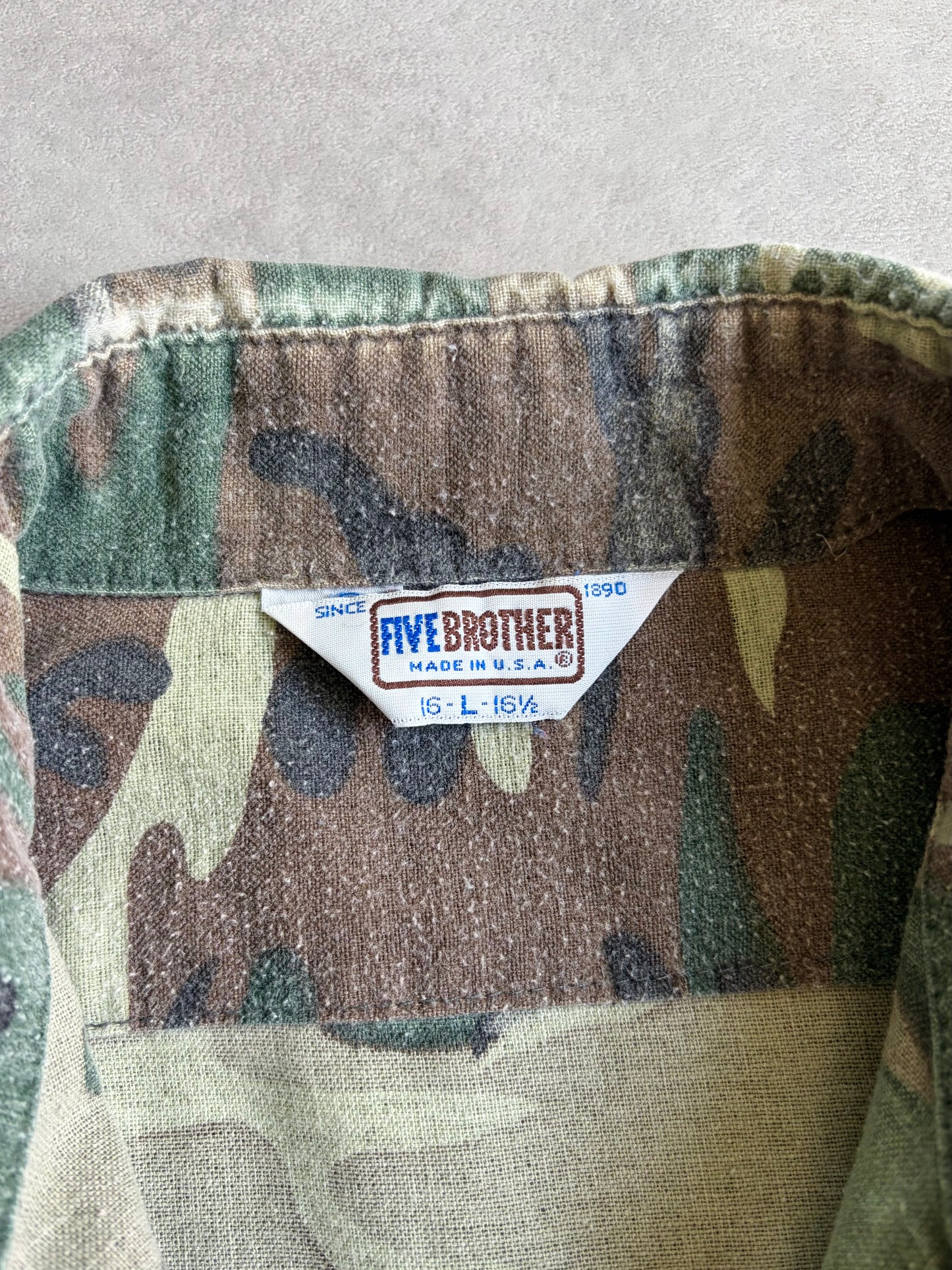 70's〜 FIVE BROTHER print flannel shirt "Made in USA"