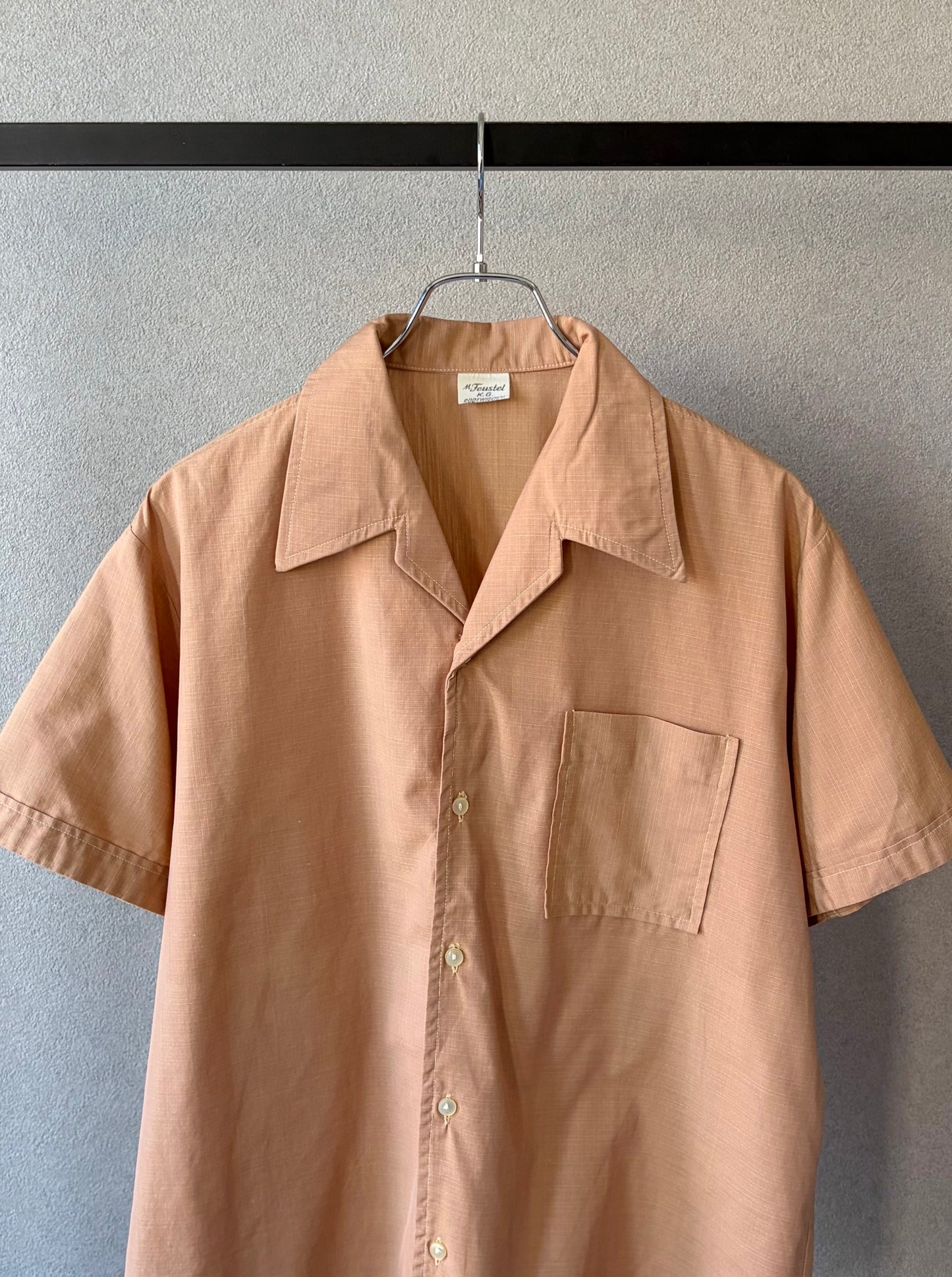 70's M.Feustel K.G. open collar shirt