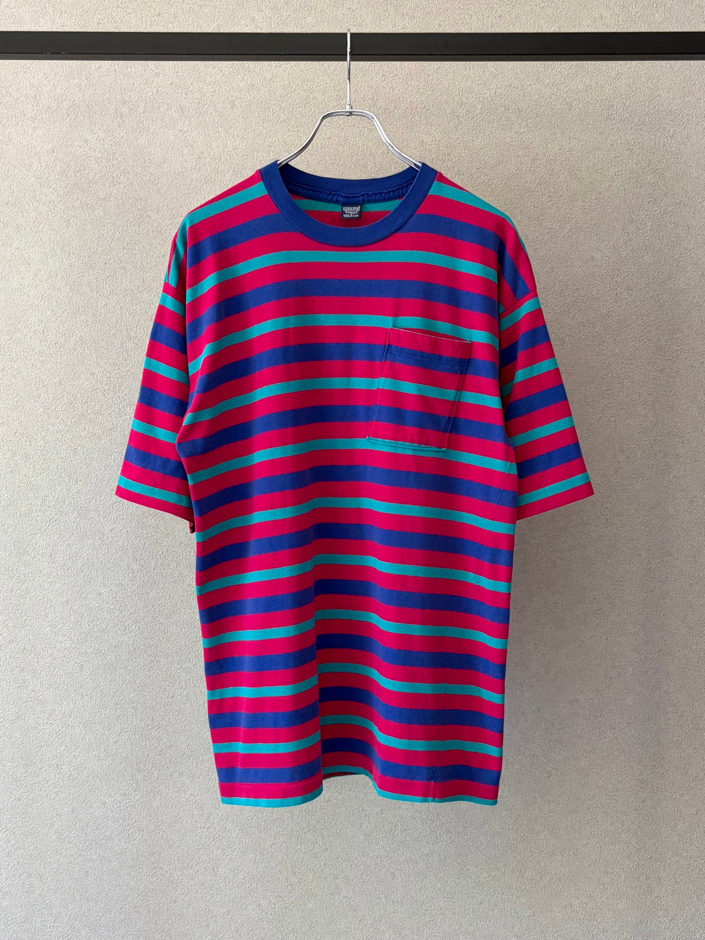 90's LAND’S END border t-shirt "Made in USA"