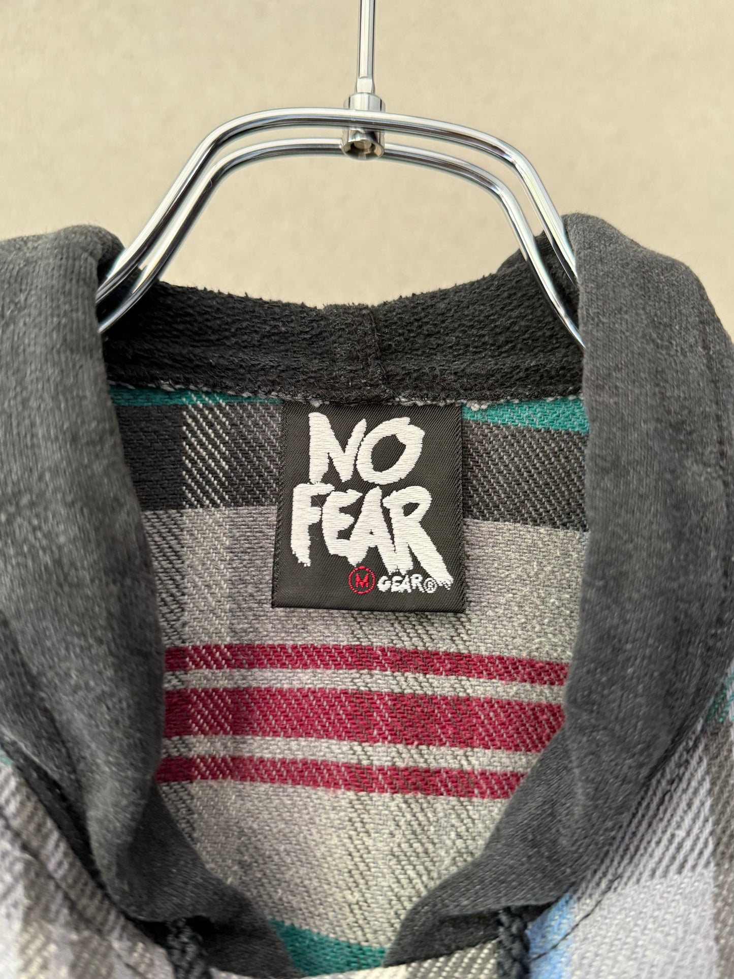 90's NO FEAR flannel pullover shirt "Made in USA"