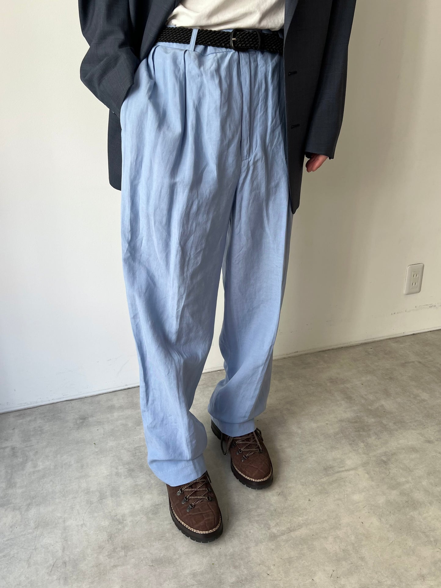 90's Polo Ralph Lauren silk×linen slacks "DEAD STOCK"