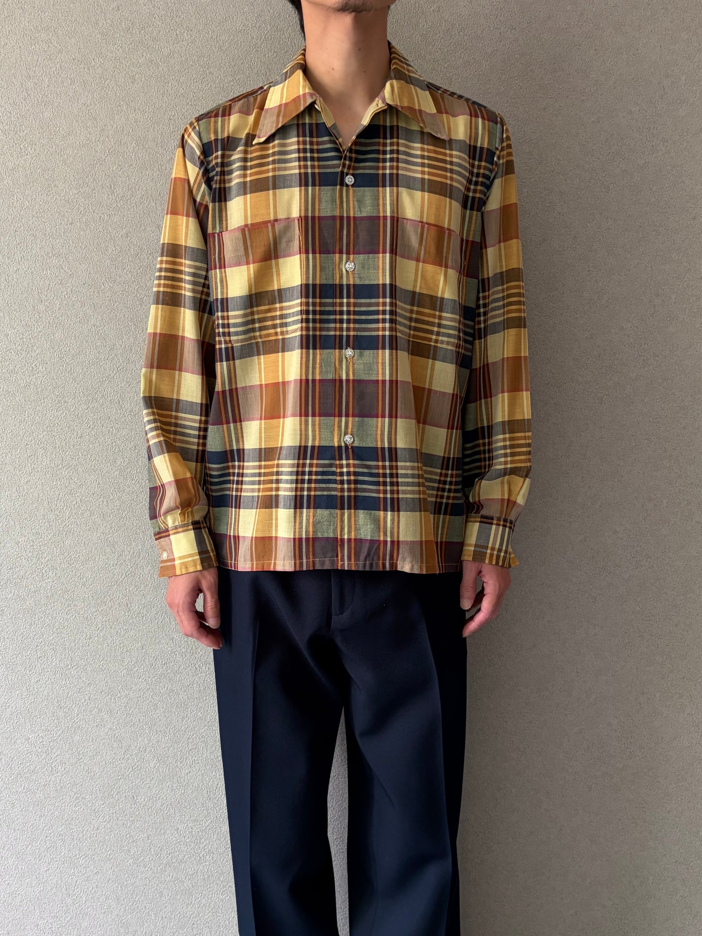 70's B.V.D open collar shirt