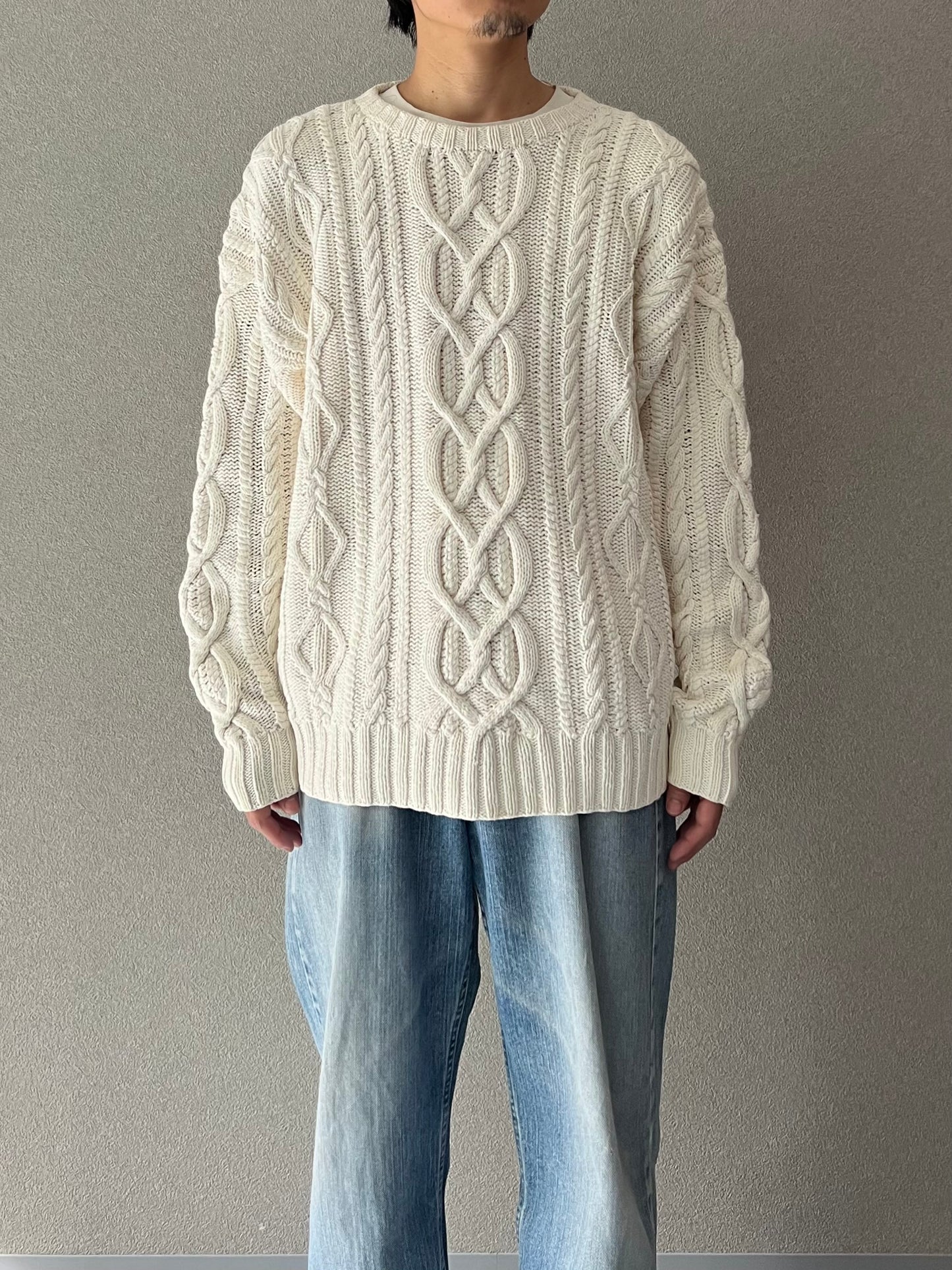 90's ST.JOHN'S BAY ramie×cotton knit sweater
