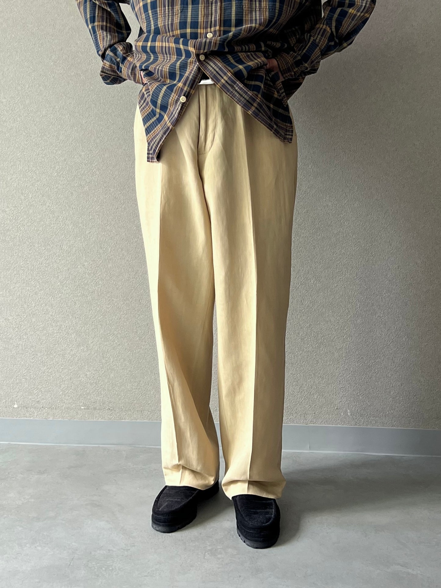 00's Polo Ralph Lauren linen×silk slacks