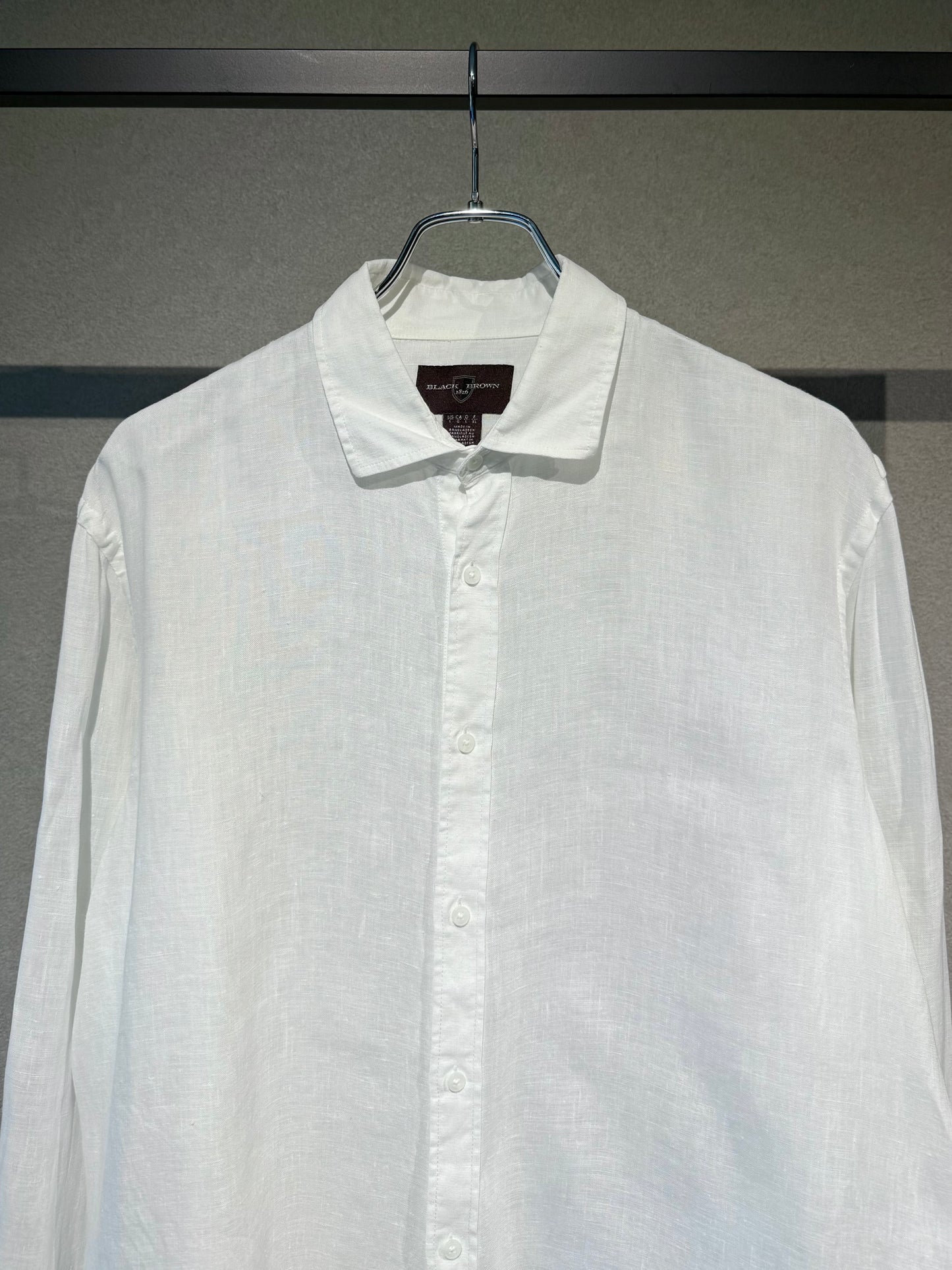 00's BLACK BROWN linen shirt
