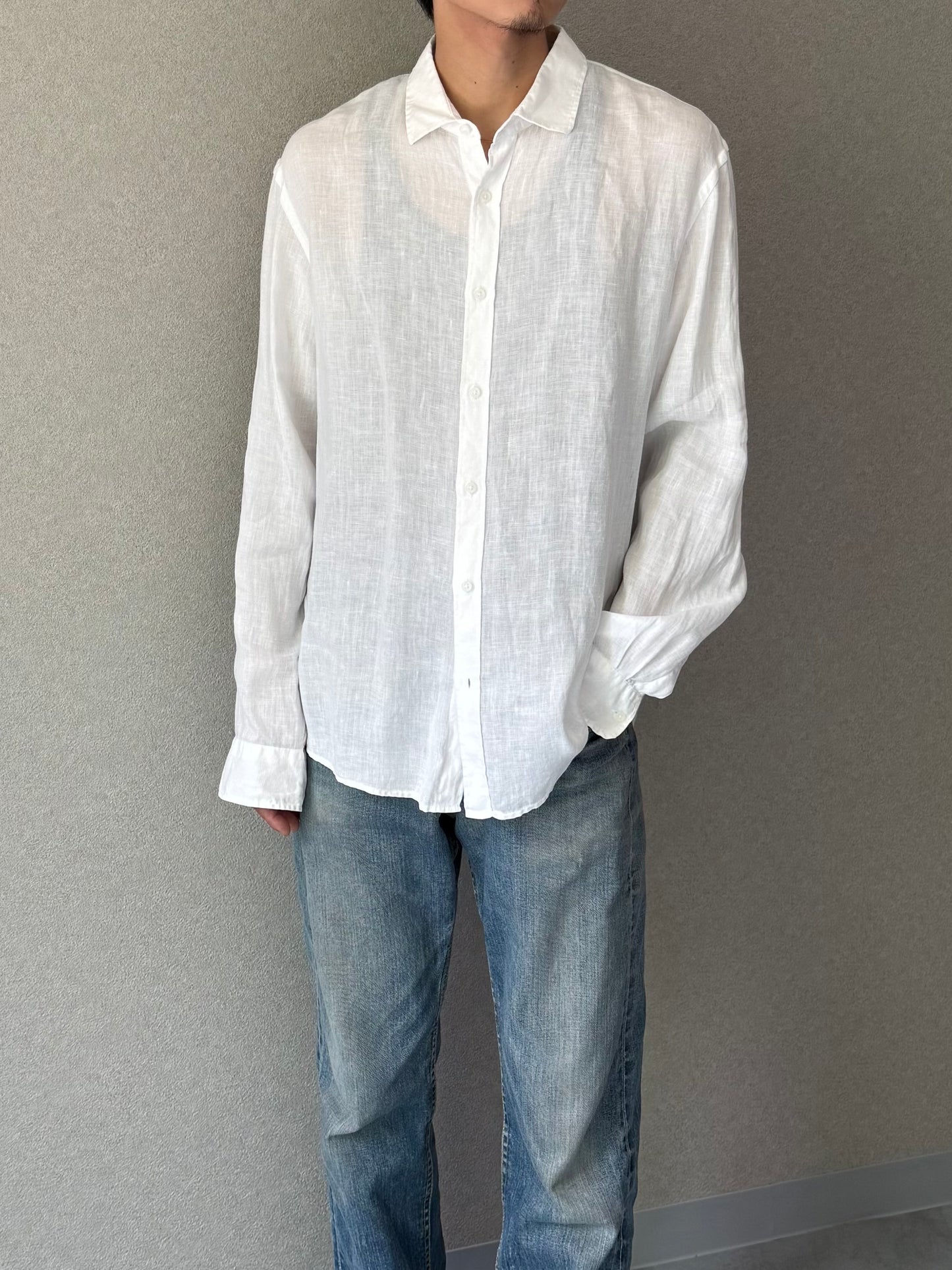 00's BLACK BROWN linen shirt