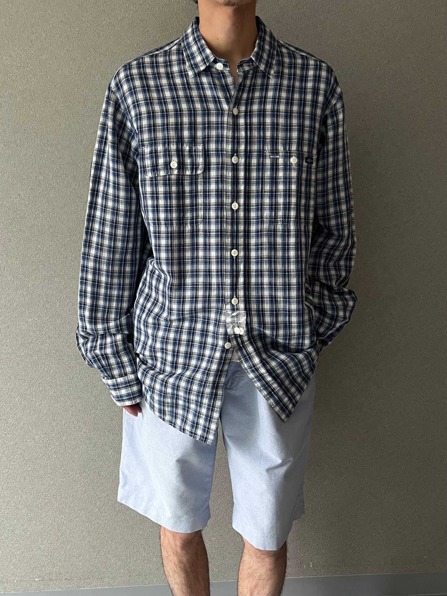 00's Polo Ralph Lauren cotton×linen shirt "DEAD STOCK"