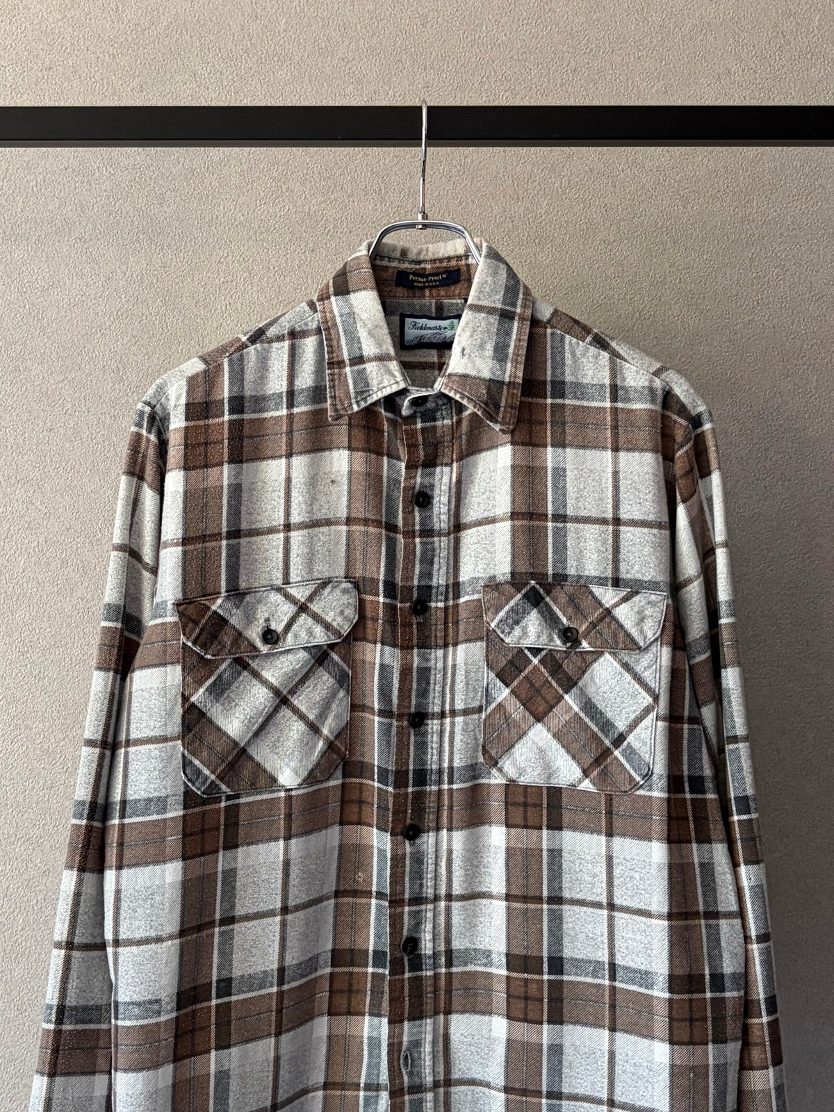 80's Fieldmaster print flannel shirt "Made in USA"