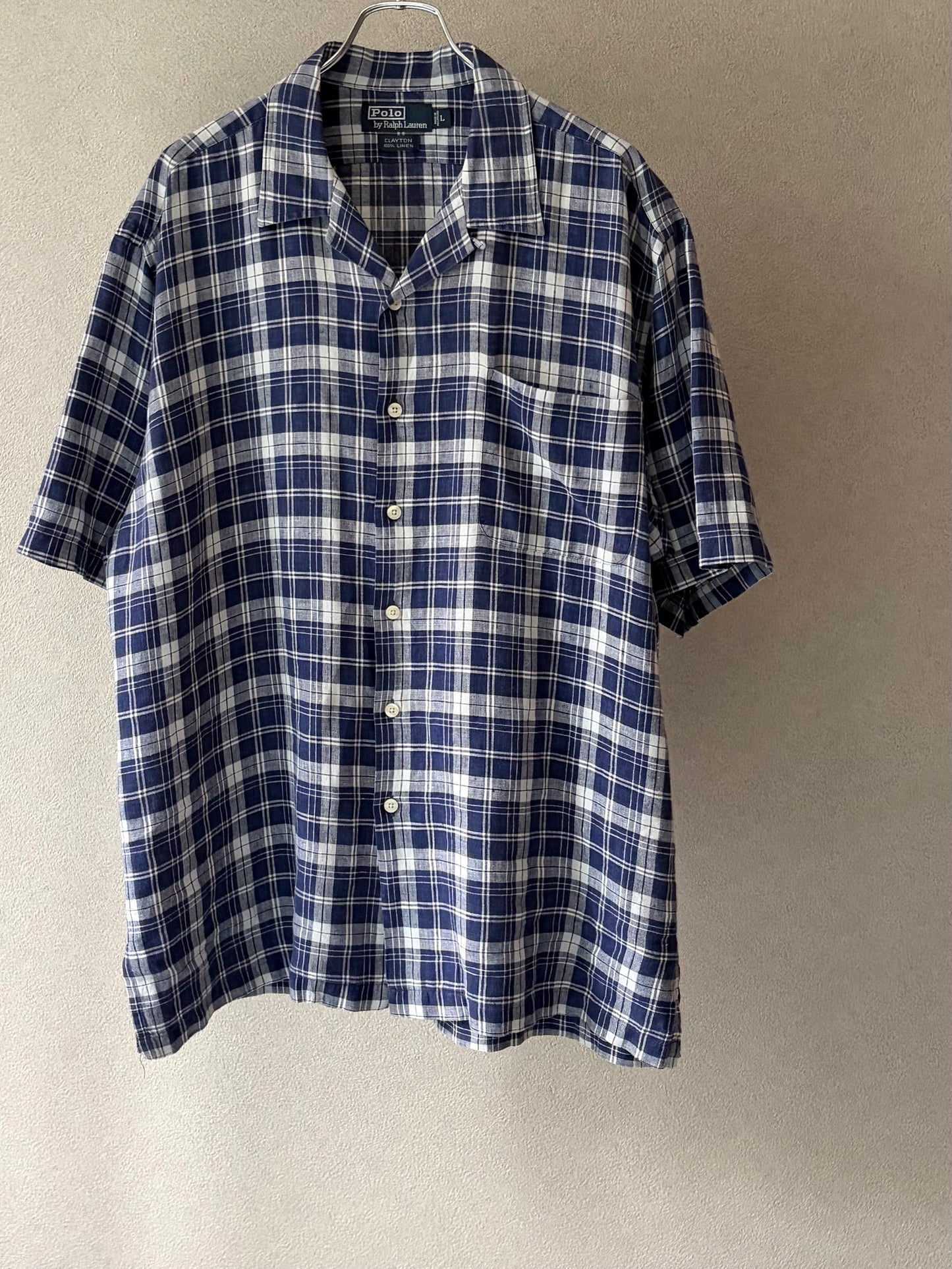 90's Polo Ralph Lauren linen open collar shirt "CLAYTON"