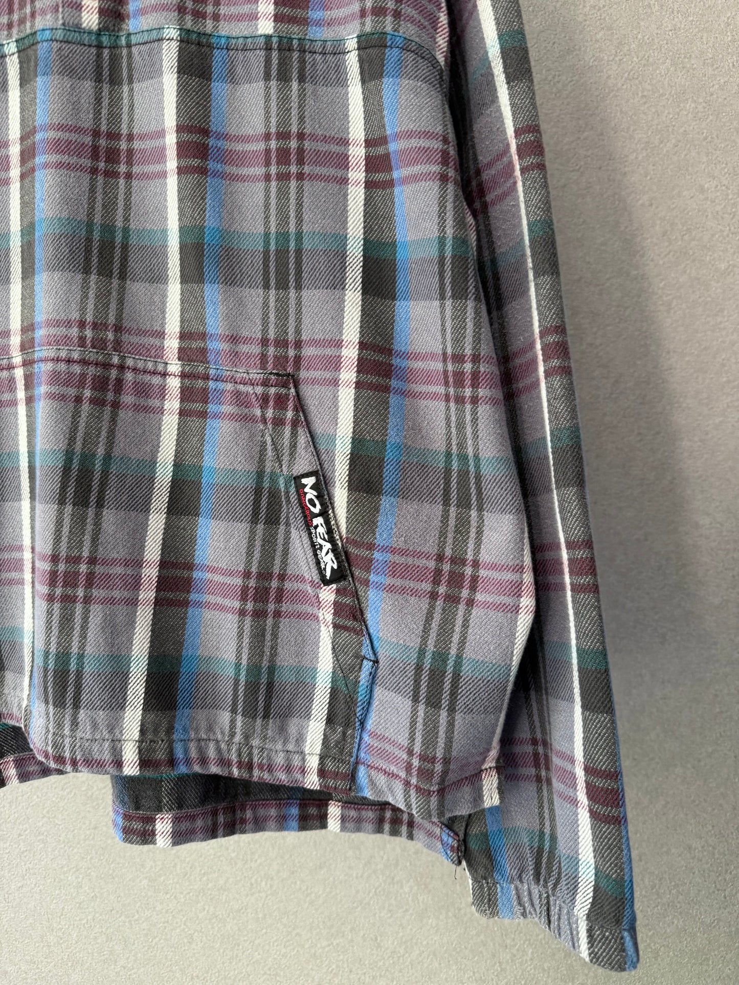 90's NO FEAR flannel pullover shirt "Made in USA"
