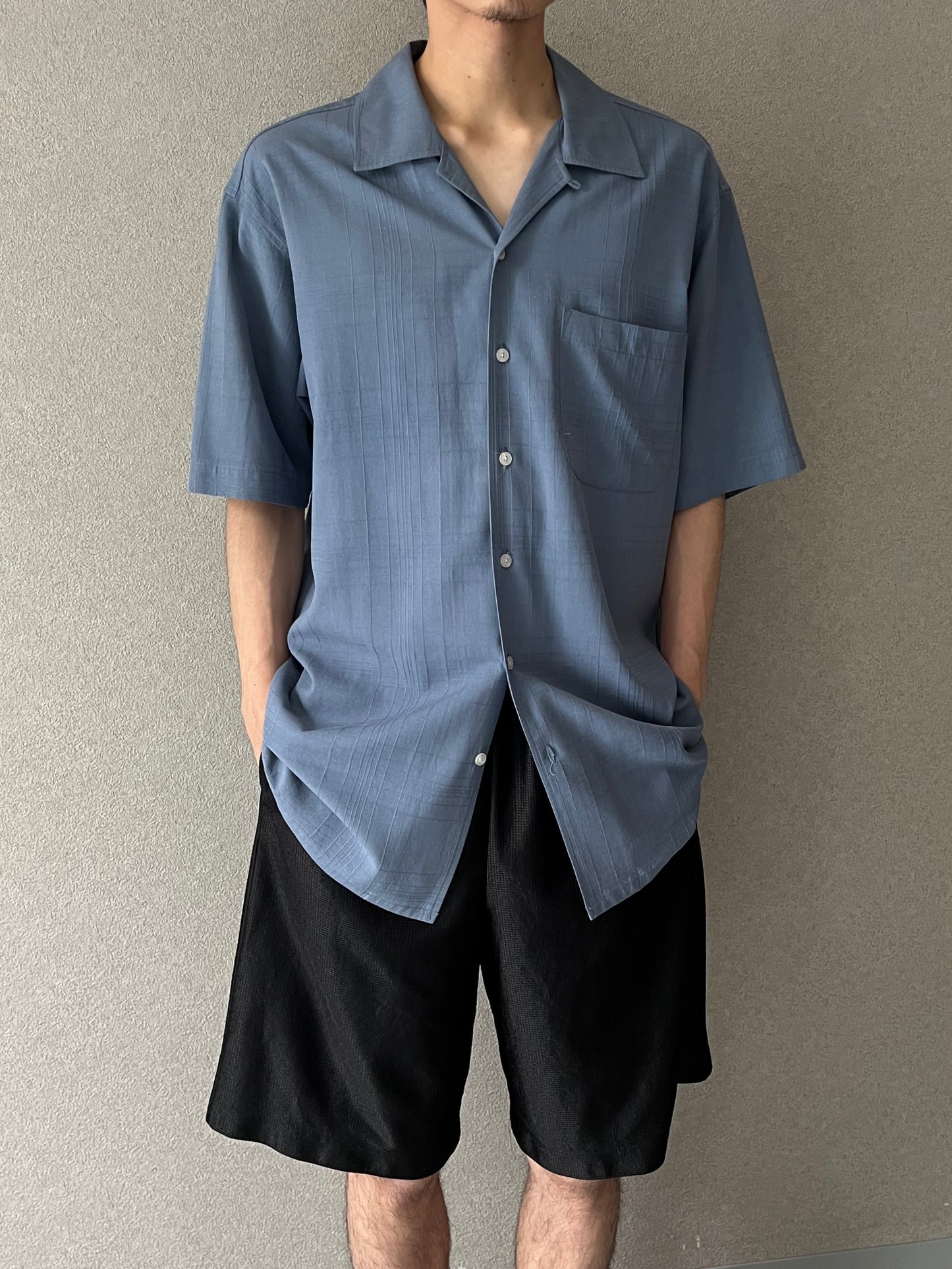 00's Joseph & Feiss open collar silk shirt