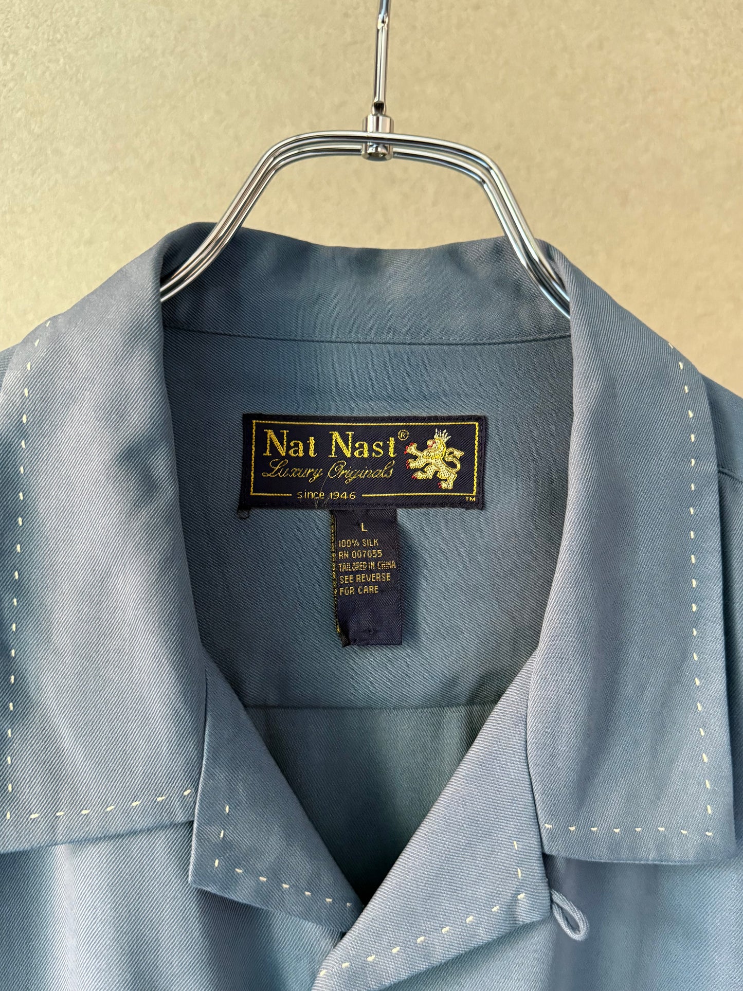 90's Nat Nast silk open collar shirt