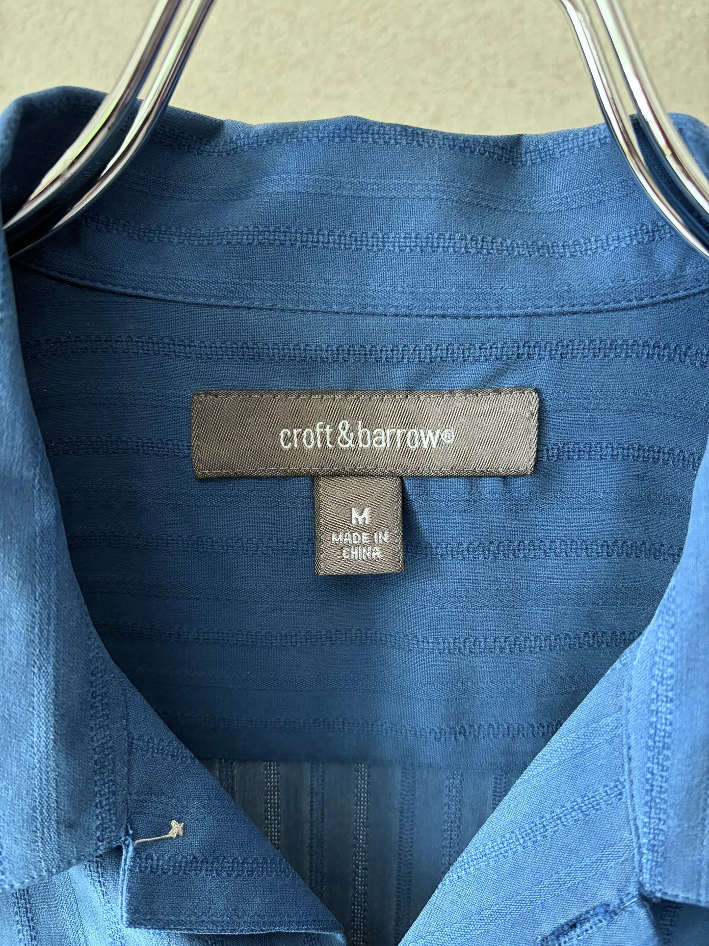 00's croft&barrow open collar silk shirt