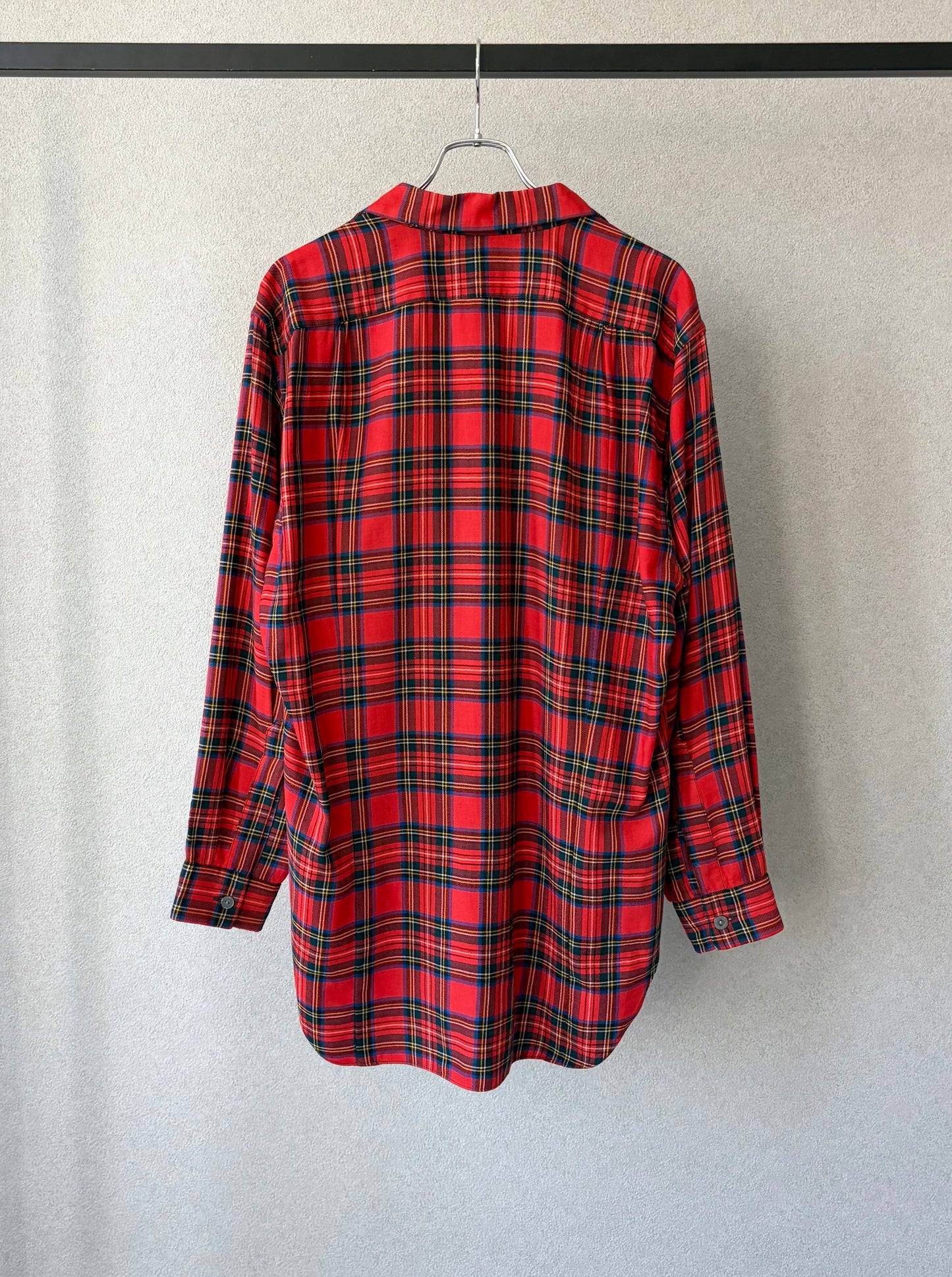 60's VINTAGE wool open collar shirt
