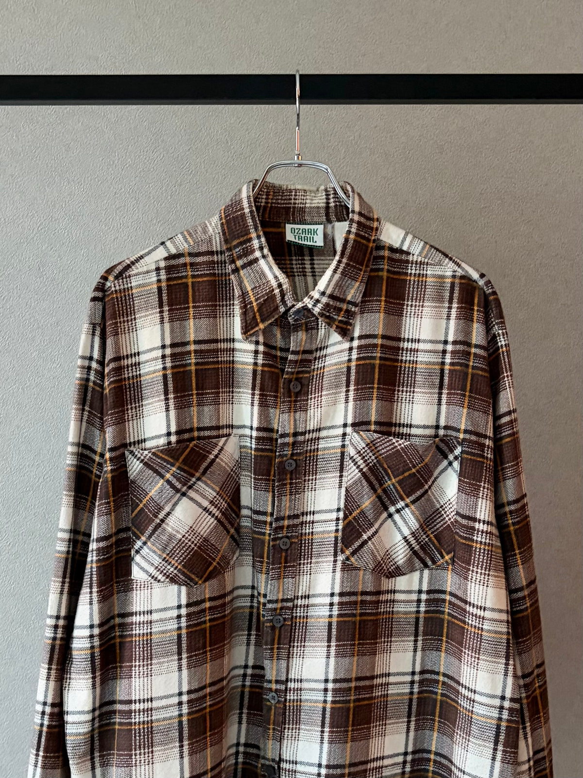 80's OZARK TRAIL print flannel shirt