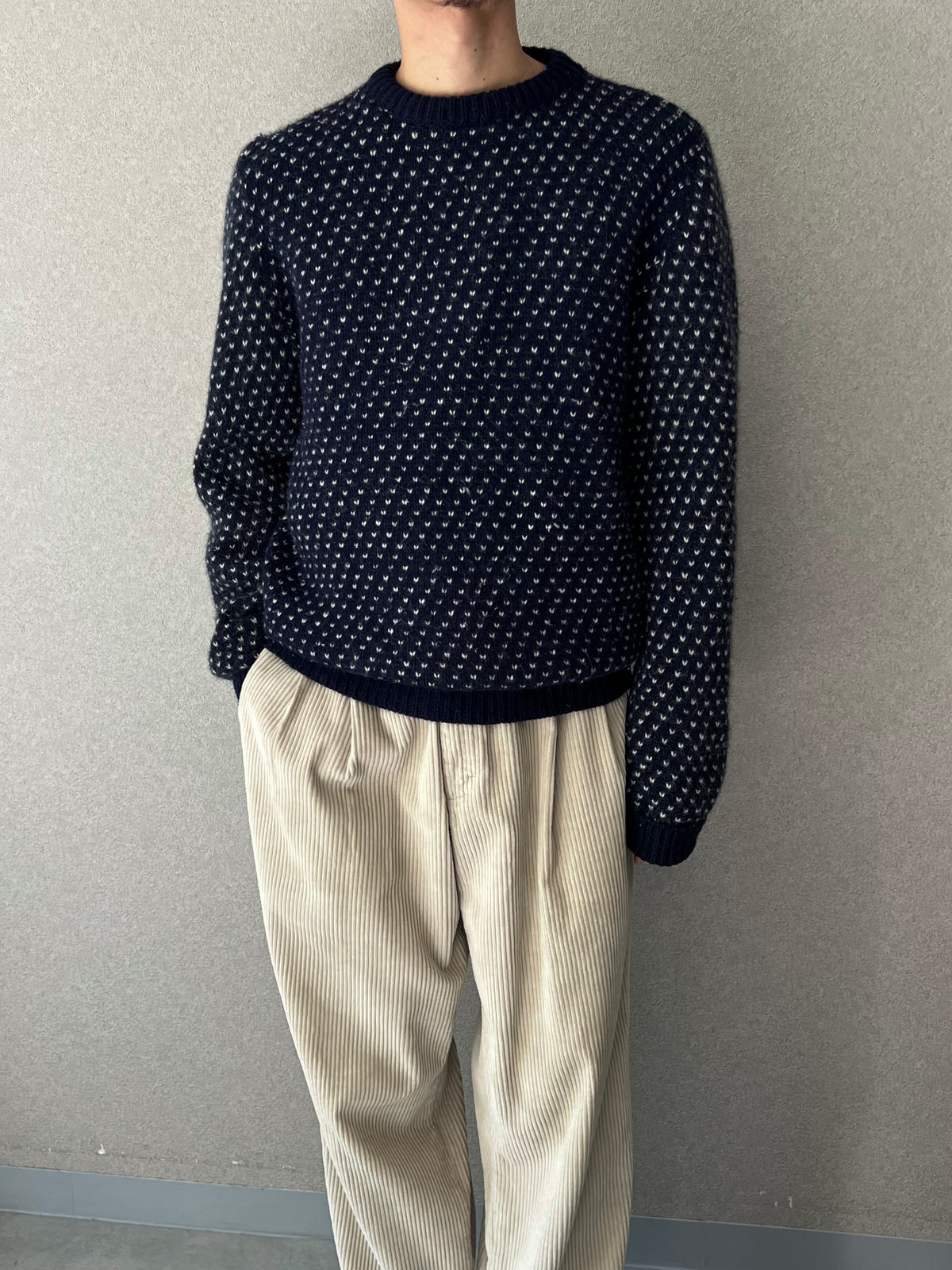 80's AMERICAN EAGLE birds eye knit sweater "Made in USA"