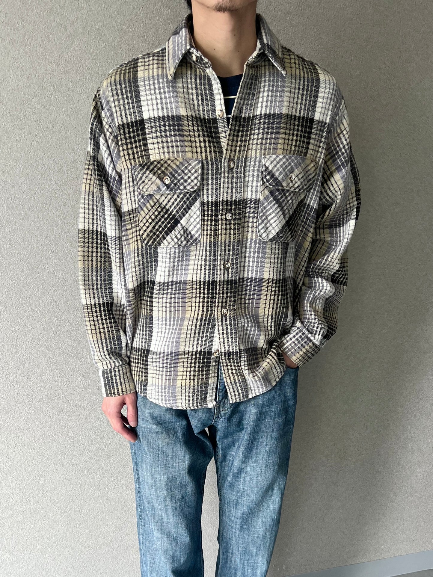 90's FIVE BROTHER flannel shirt