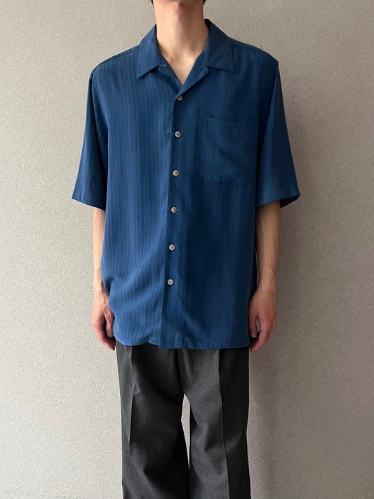00's croft&barrow open collar silk shirt