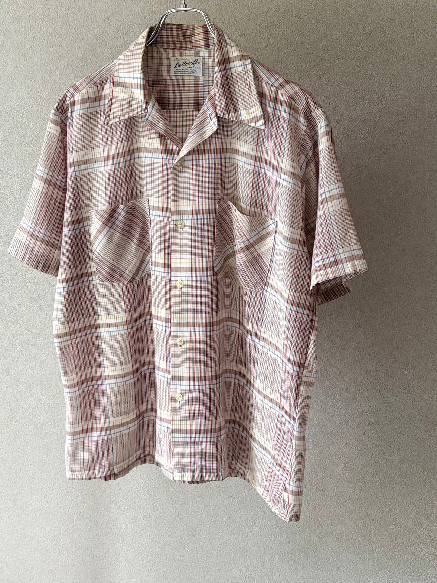 70's Bellcraft open collar shirt "Made in USA"