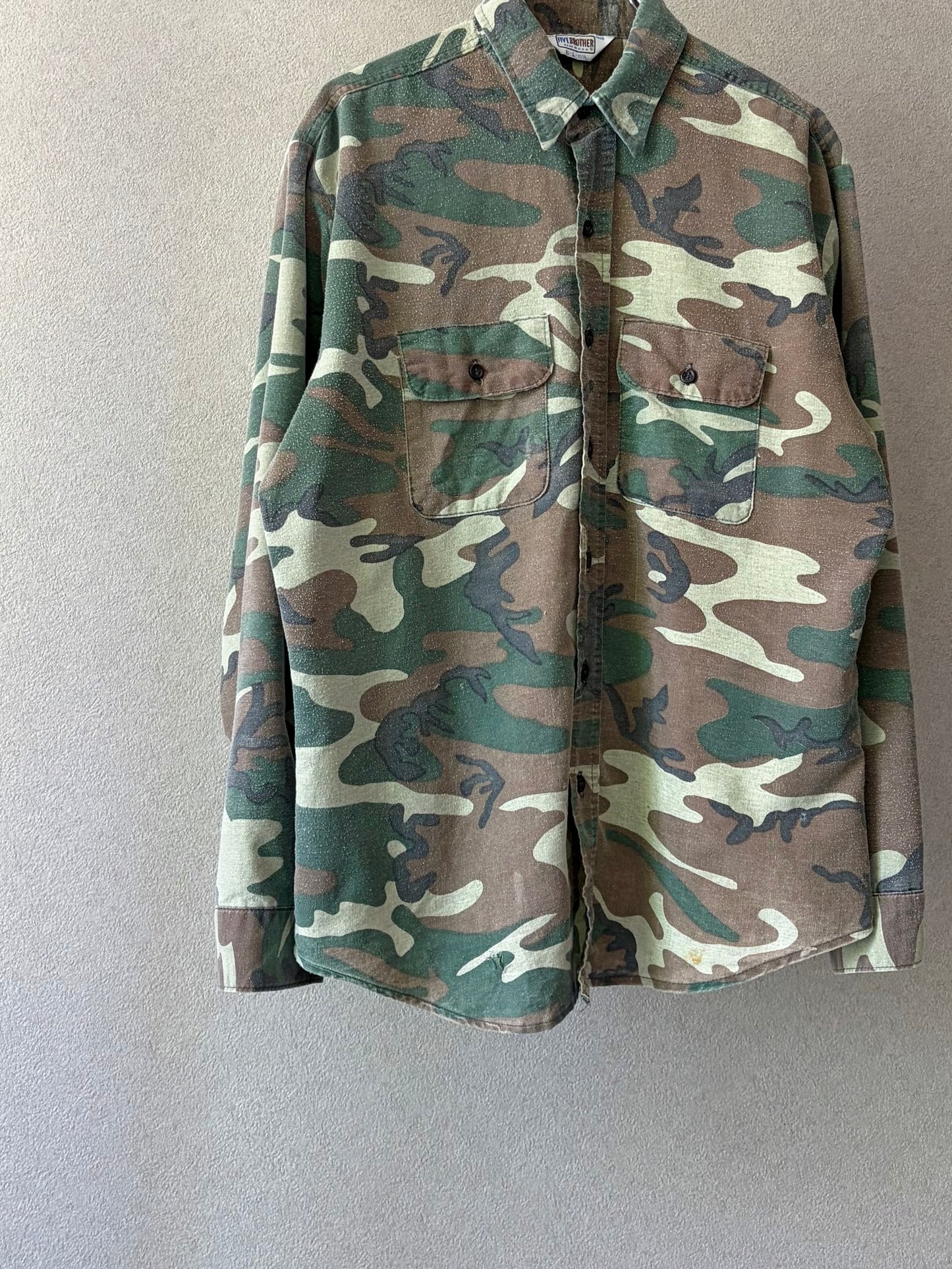 70's〜 FIVE BROTHER print flannel shirt "Made in USA"