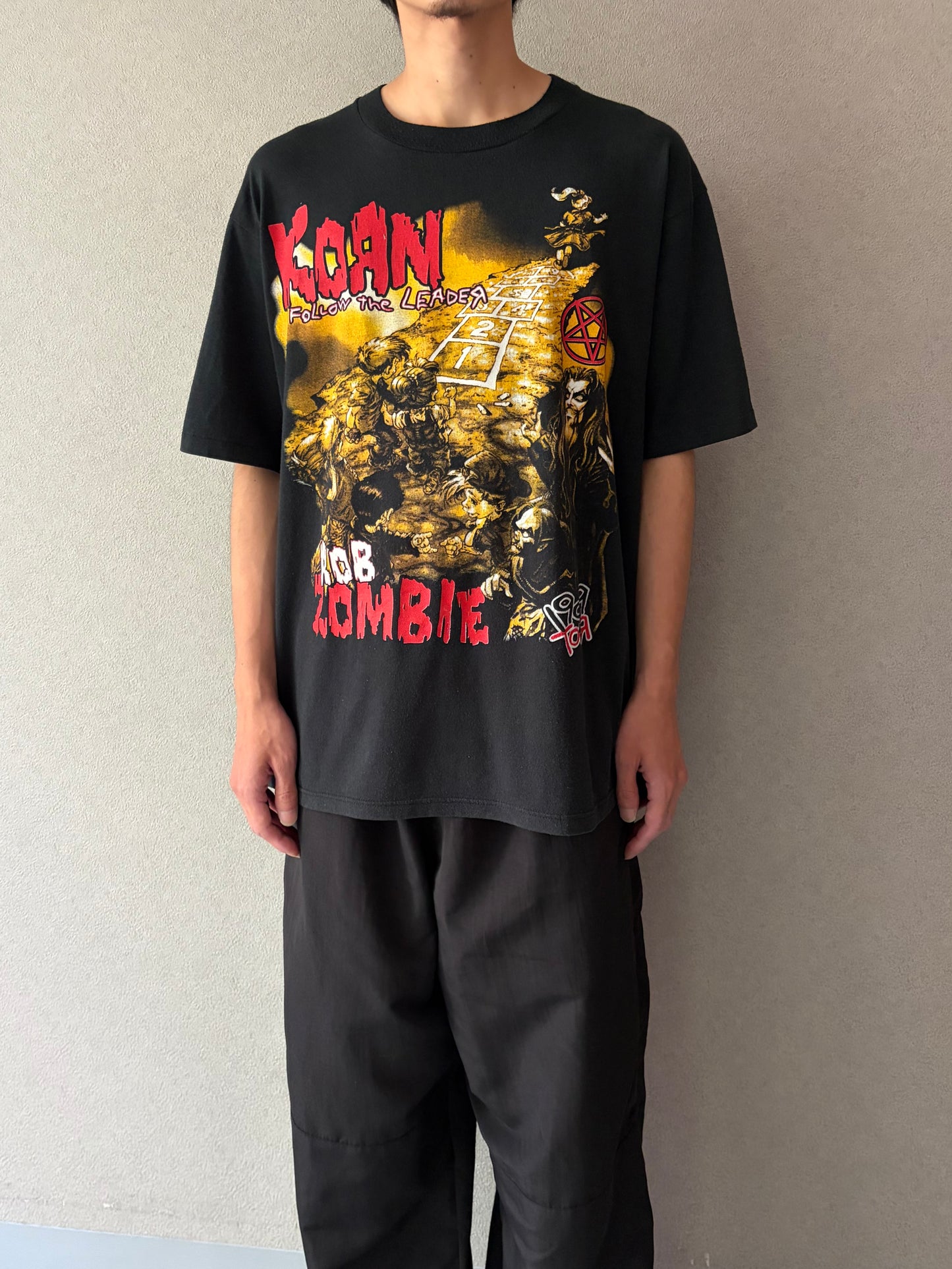 90's KORN × ROB ZOMBIE music t-shirt "Made in USA"