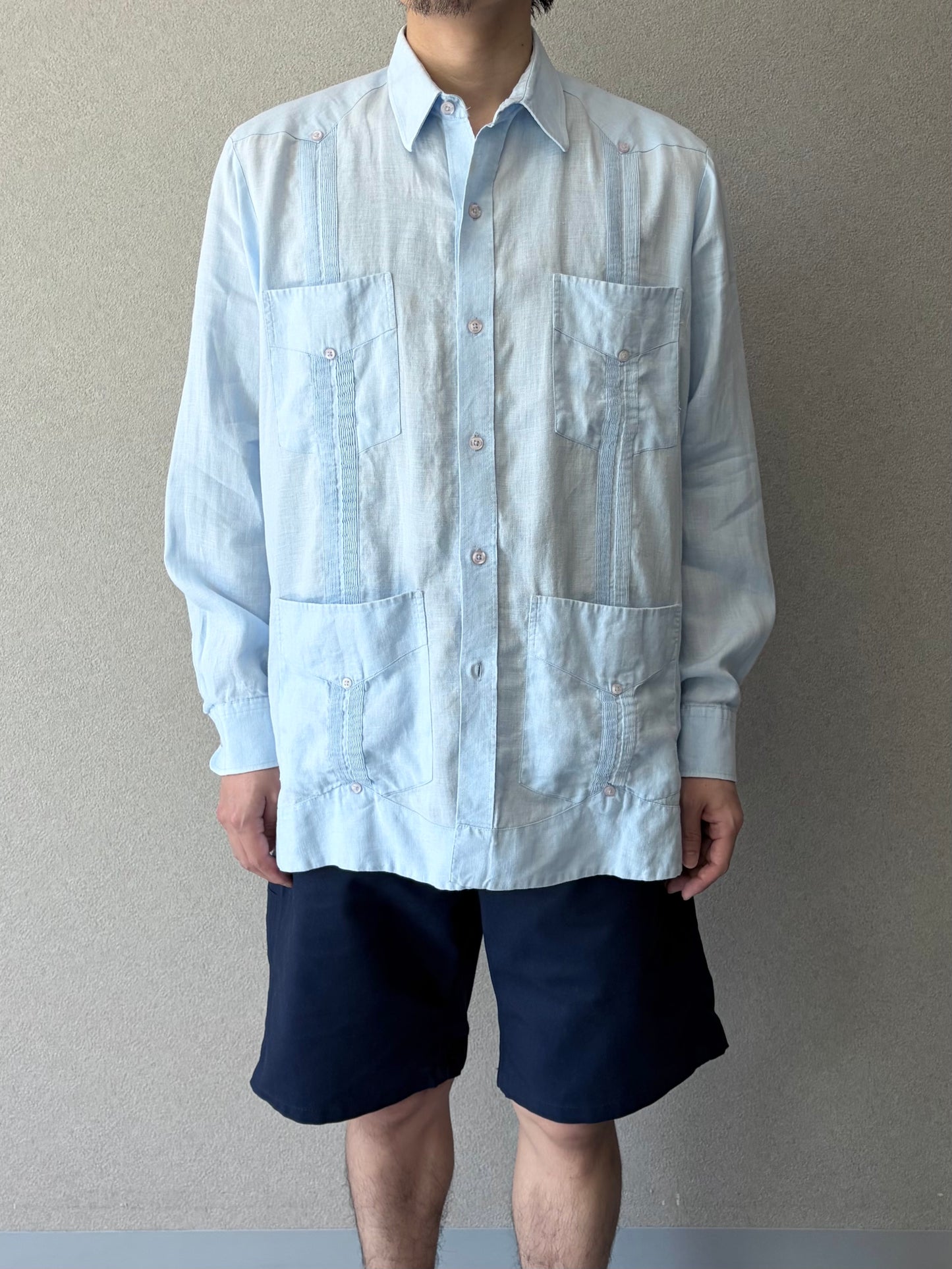 90's PANABRISA CORONA linen guayabera shirt