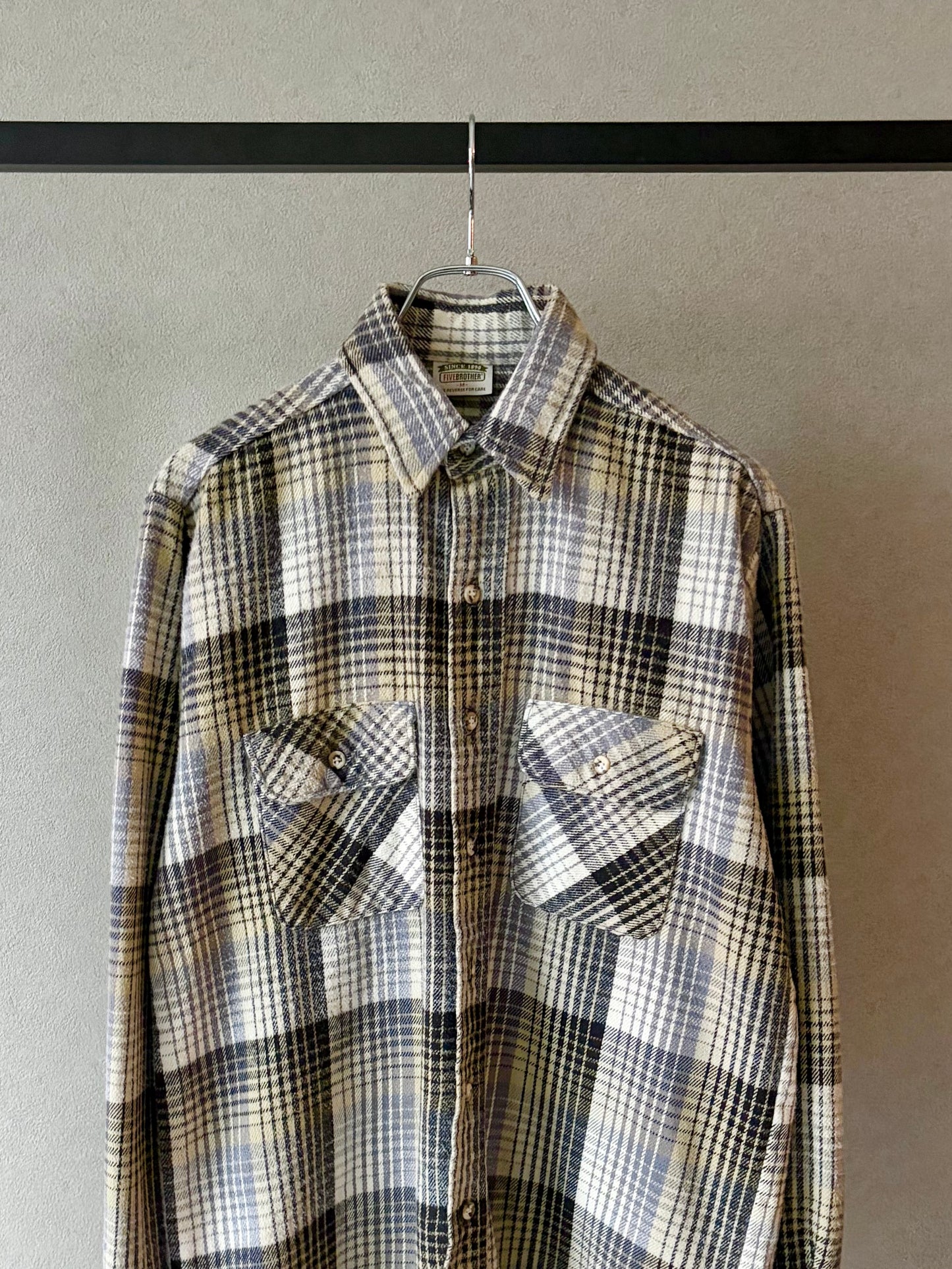 90's FIVE BROTHER flannel shirt