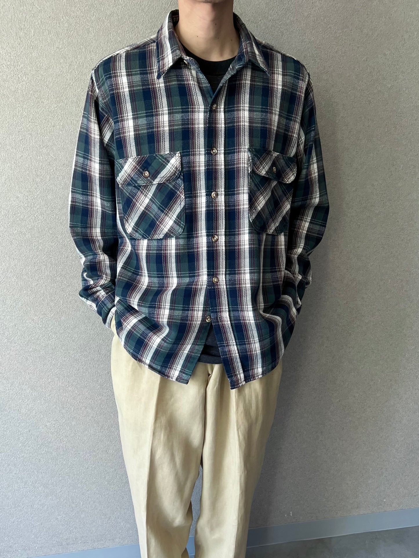 90's FIVE BROTHER flannel shirt